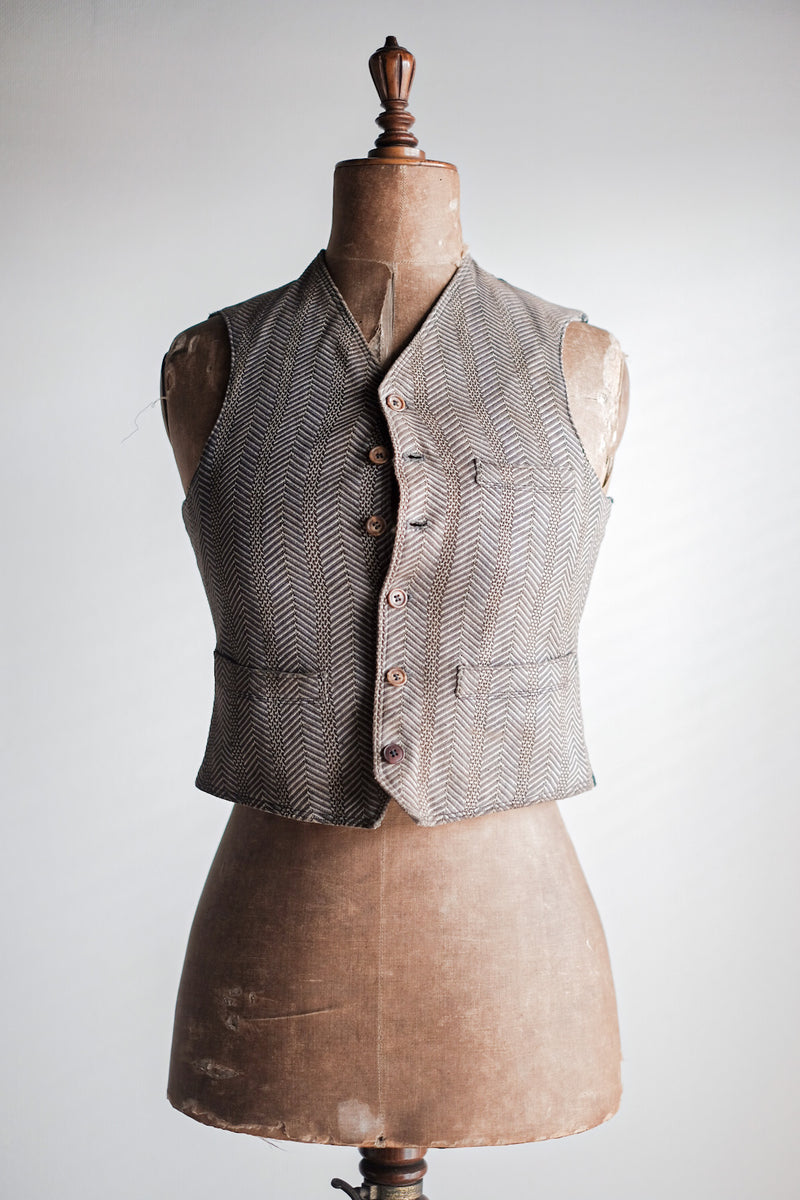 [~ 30's] French Vintage HBT Woolk Gilet