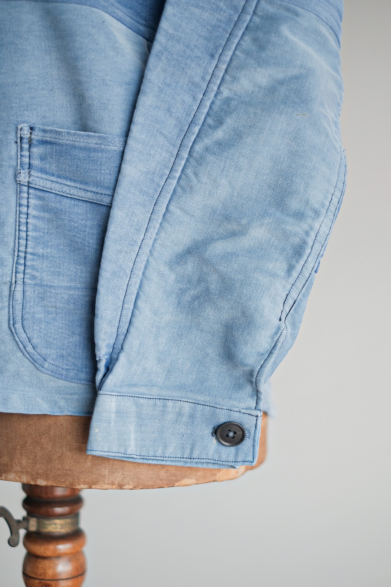 ［~50's］French Vintage Blue Moleskin Work Jacket "Le Mont St. Michel"