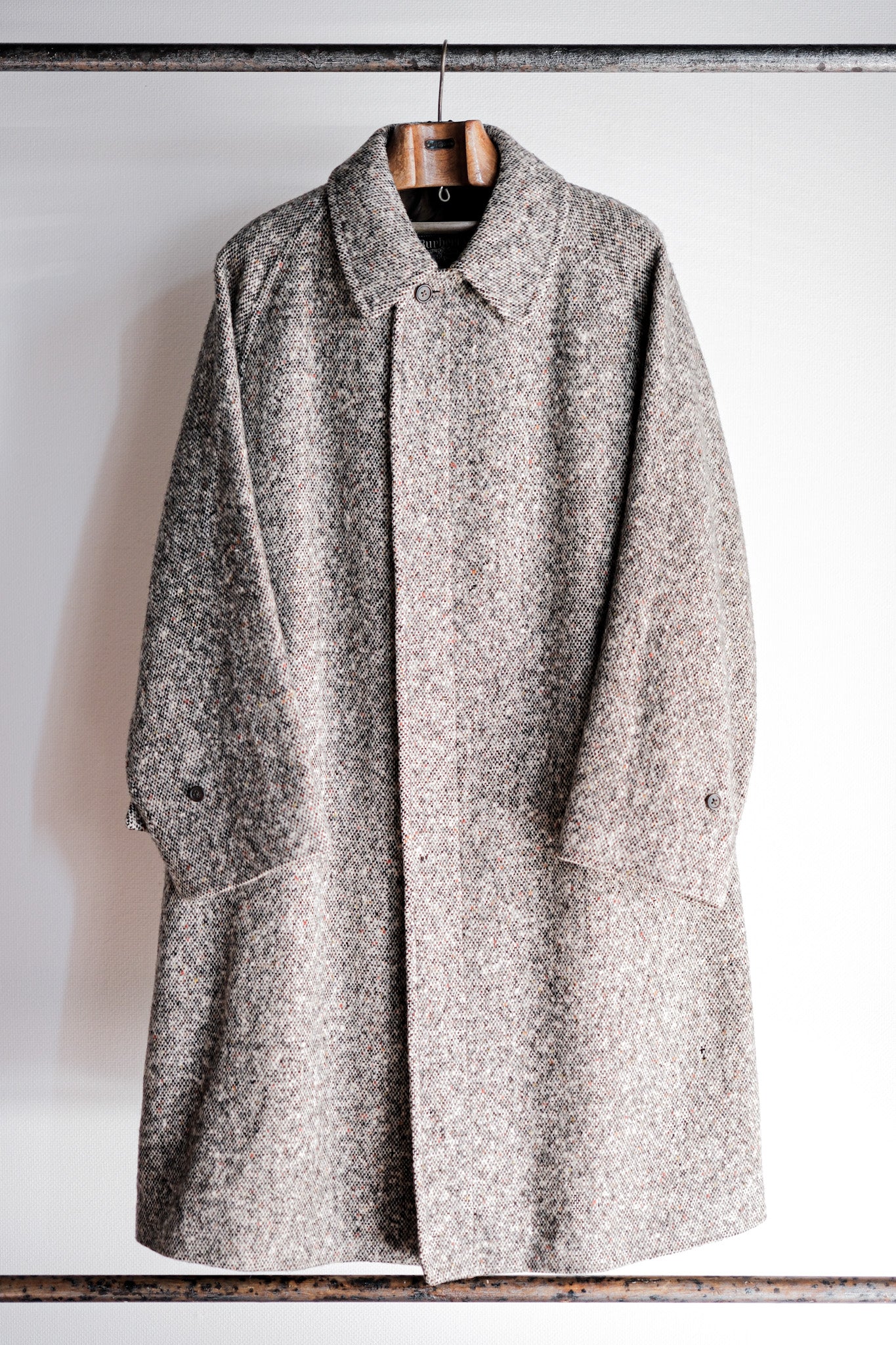 ［~70's］Vintage Burberry's Single Raglan Balmacaan Coat Size.38R "IRISH TWEED" "RAINBOW C 別注"