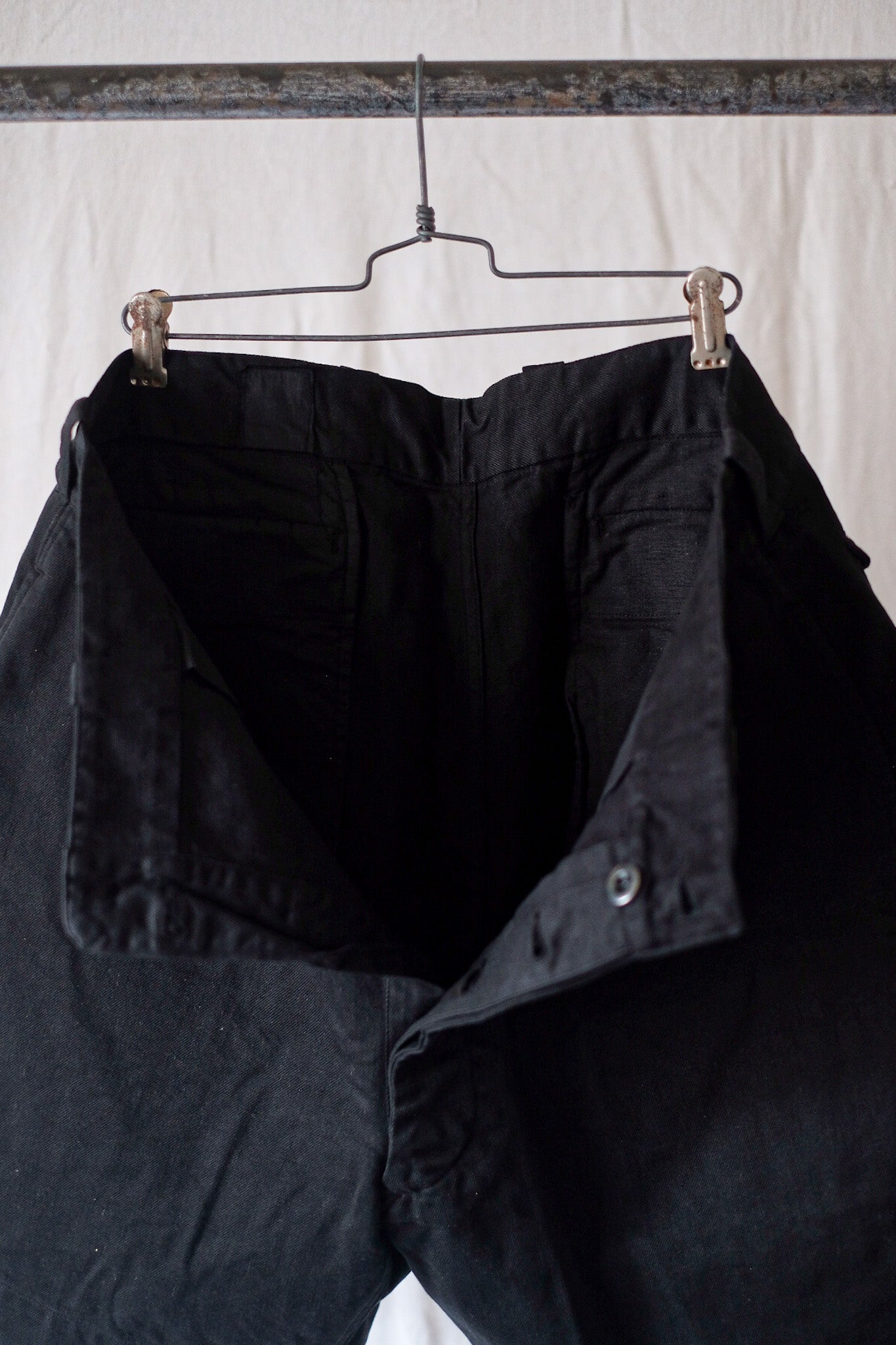 [〜60年代]法國陸軍M52 Chino短褲尺寸。5“黑色Overdye”