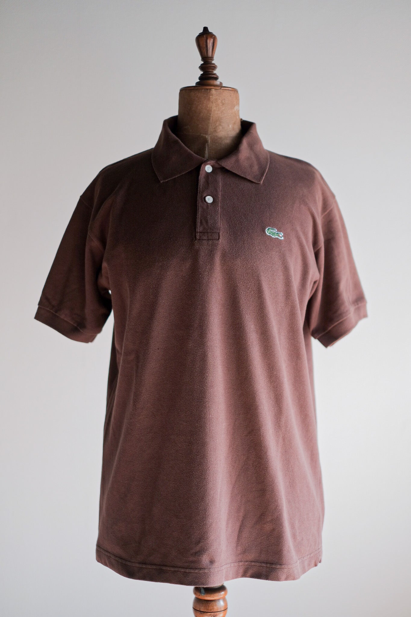 [~ 80's] Chemise Lacoste S/S Polo Shirt Size.6 "Brown"