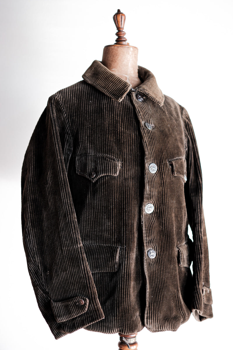 【~30's】French Vintage Brown Corduroy Hunting Jacket