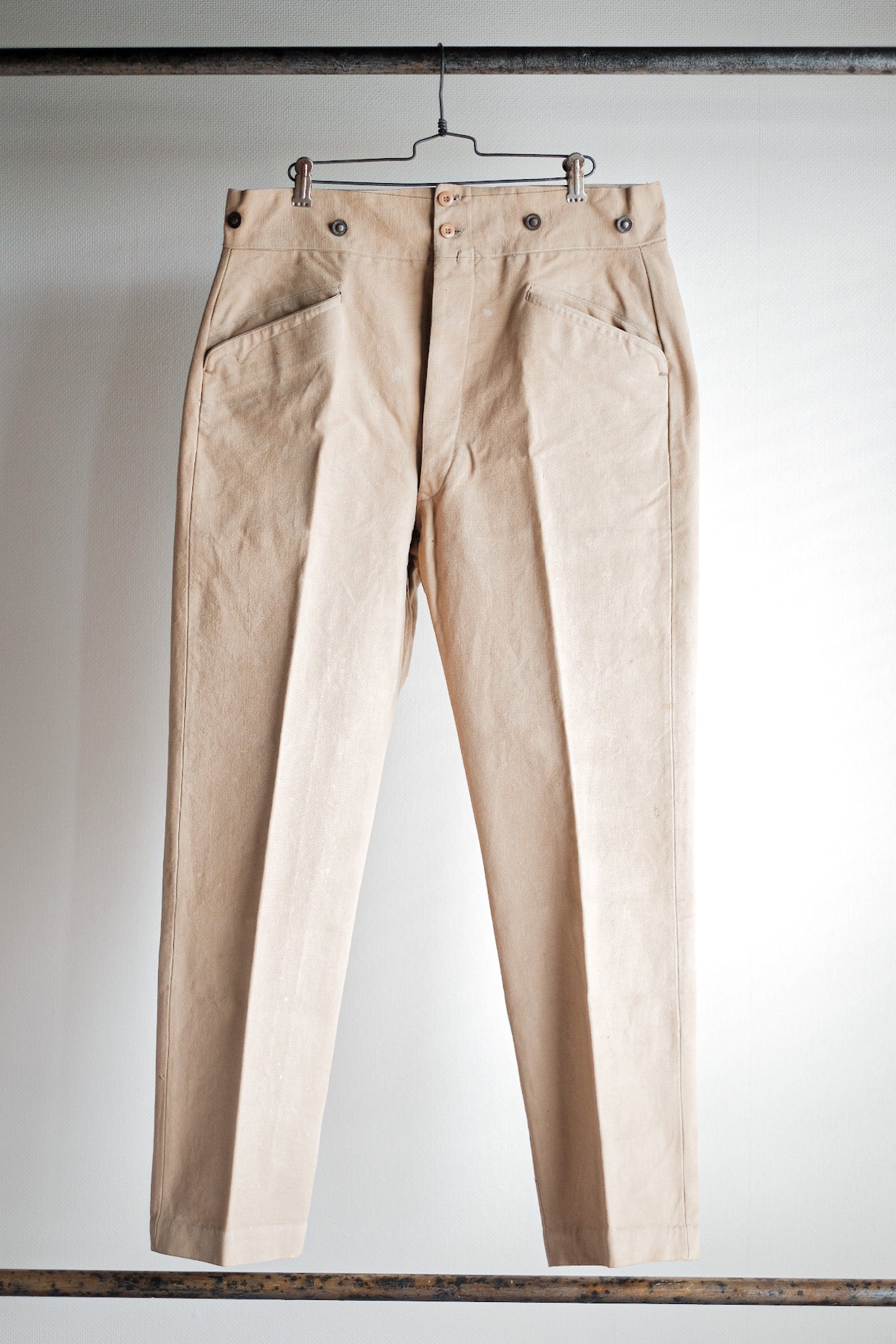 [~ 30's] Pantalon de travail en toile de coton vintage français
