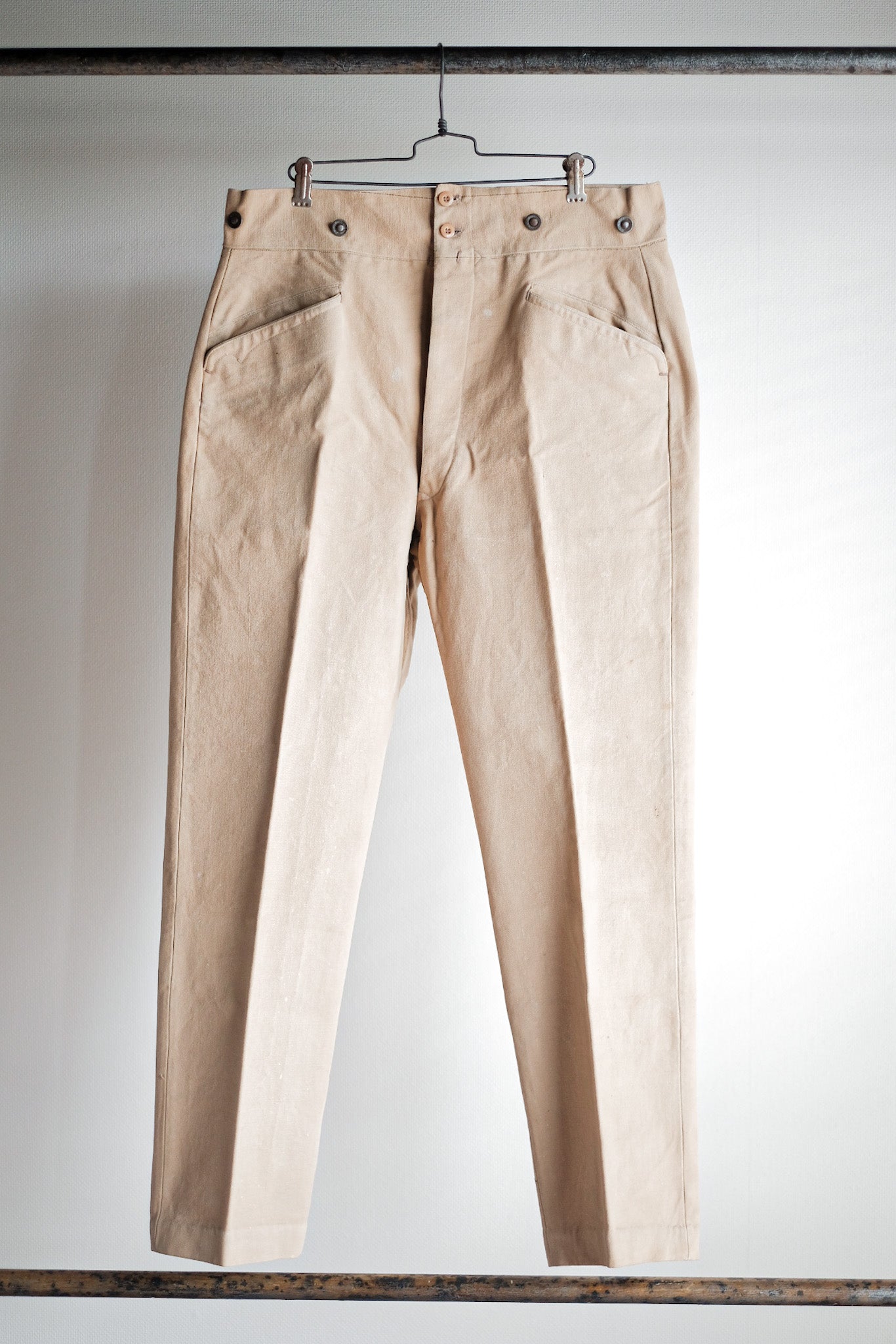 ［~30's］French Vintage Cotton Canvas Work Pants