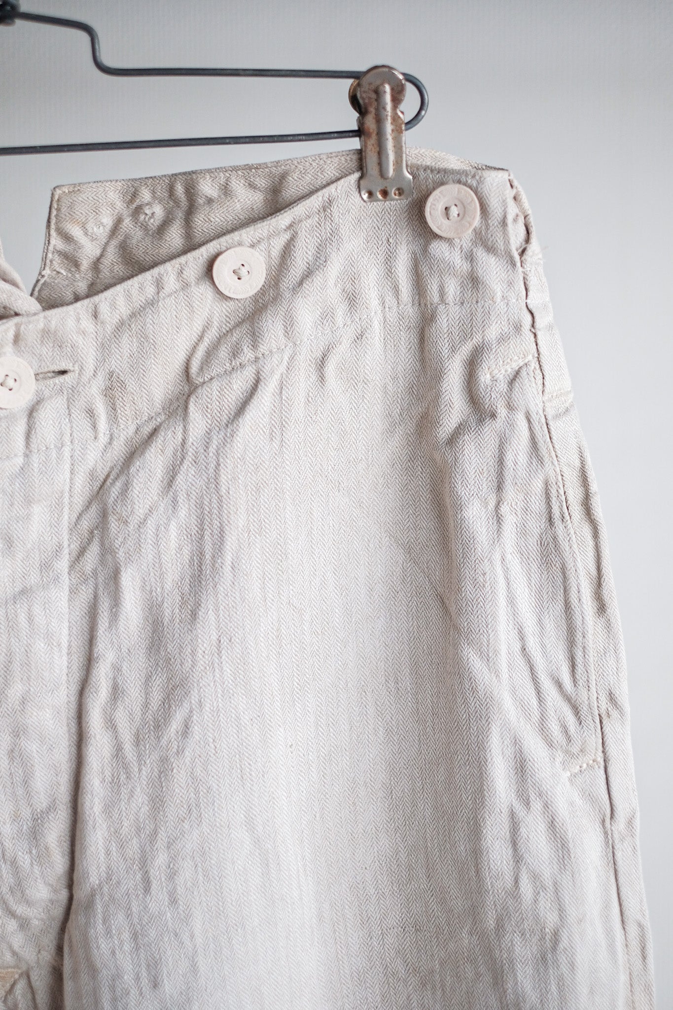 ［~40's］WW2 German Army Drillich HBT Linen Trousers