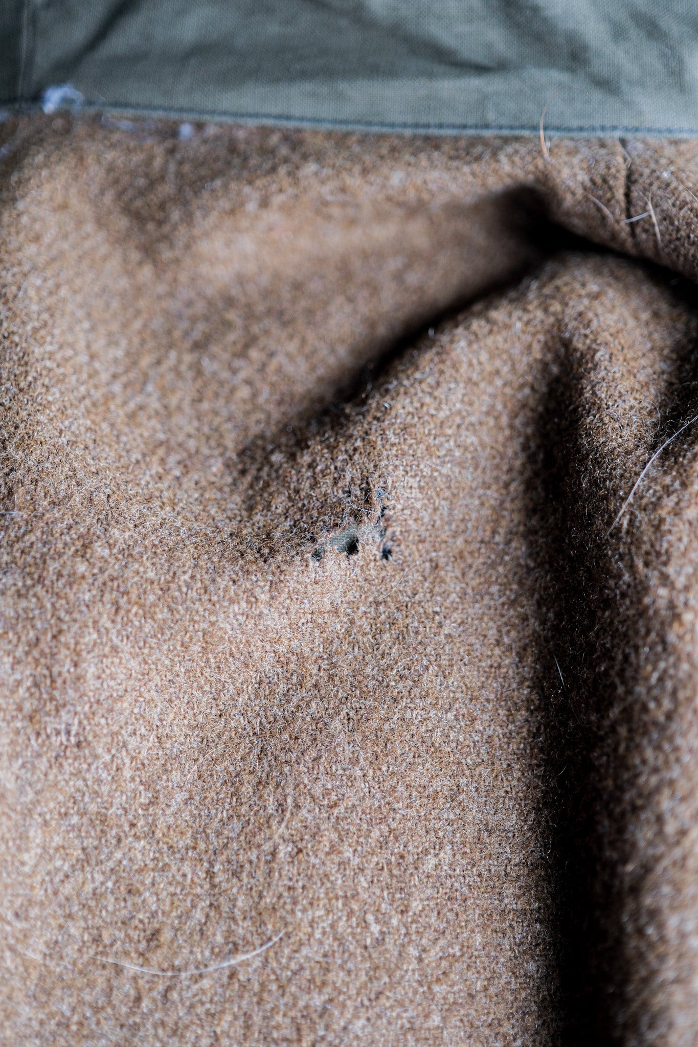 [~ 40 '] 프랑스 빈티지 숄 칼라 녹색 면화 면화 면화 캔버스 맥키 노트 코트