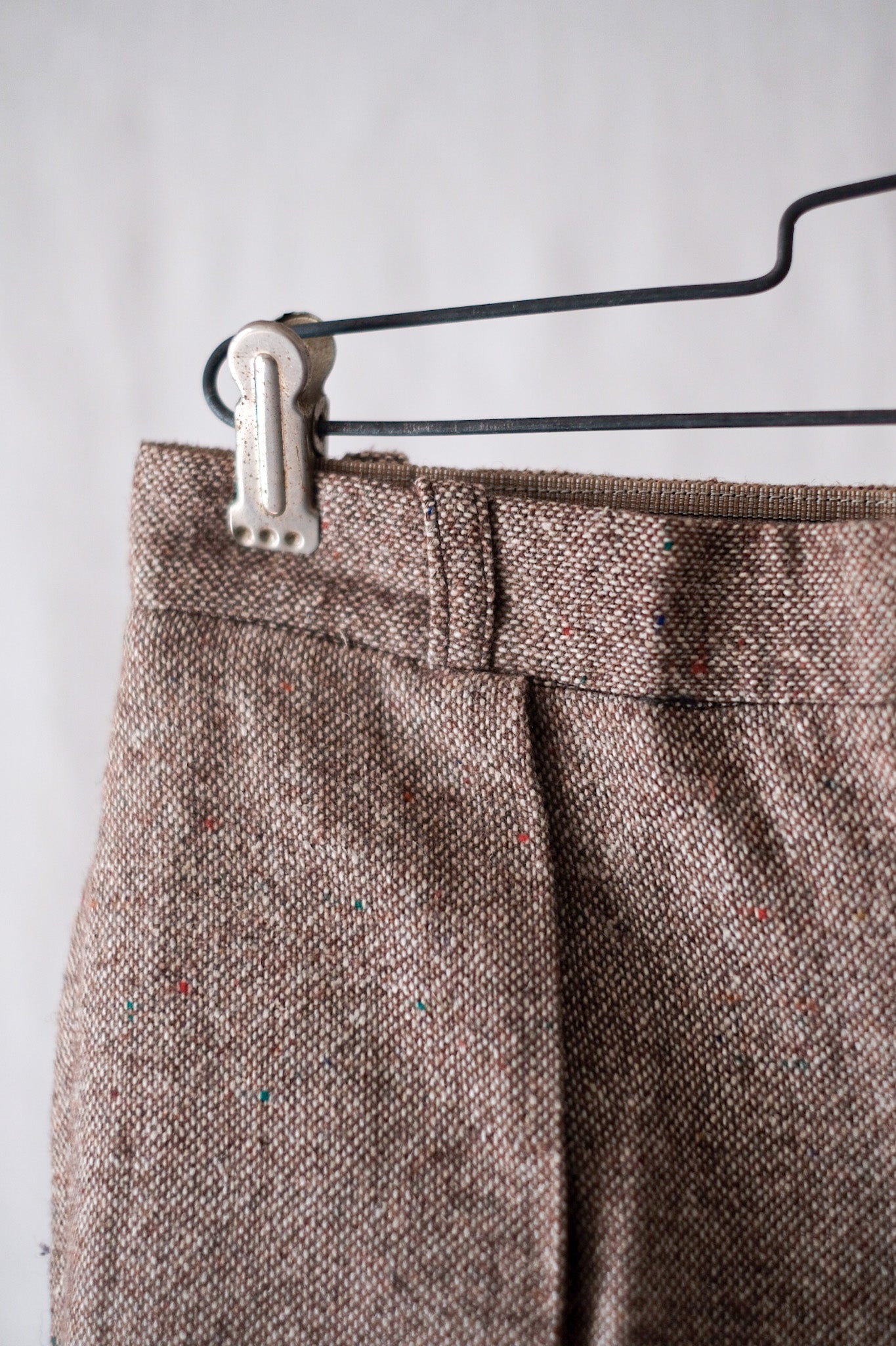 【~40's】French Vintage Brown Mix Wool Trousers "Dead Stock"