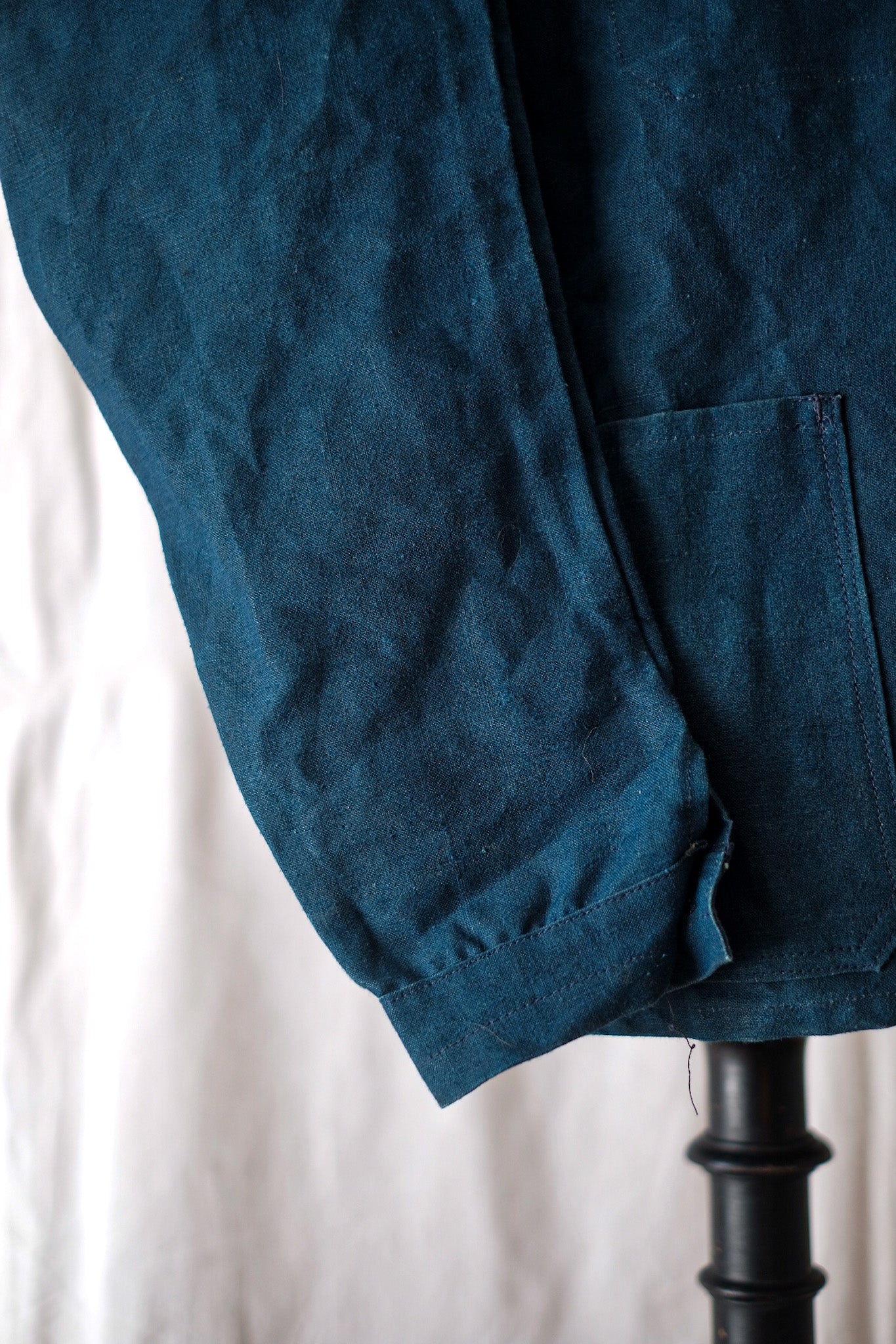 【~30's】French Vintage Indigo Linen Work Jacket