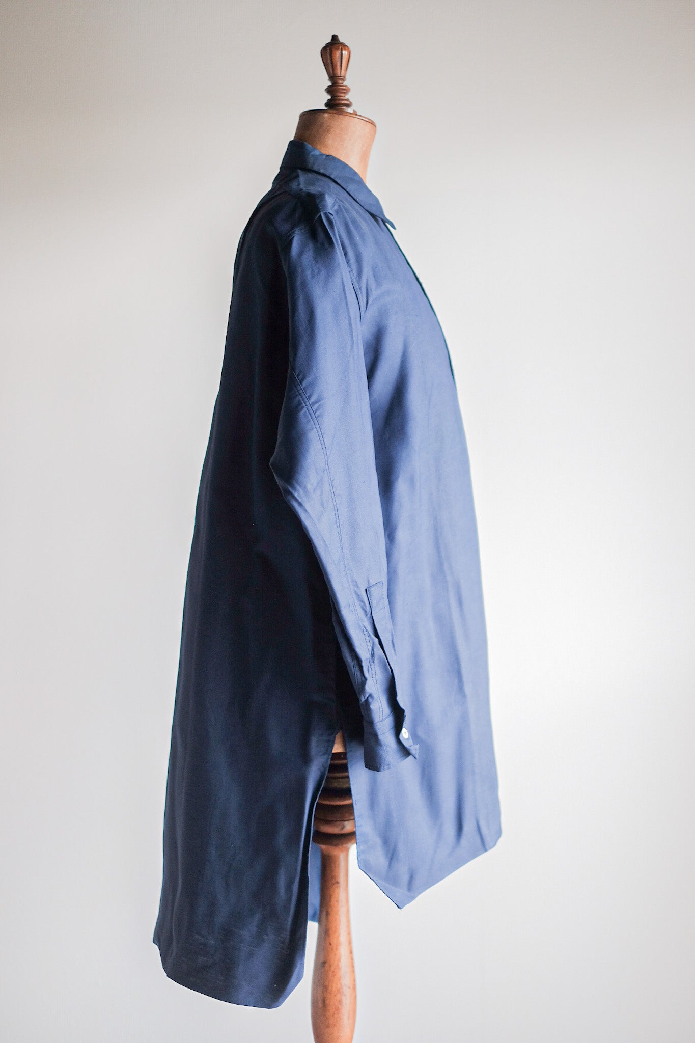 [~ 40's] French Vintage Indigo Metis Grandpa Shirt "Dead Stock"