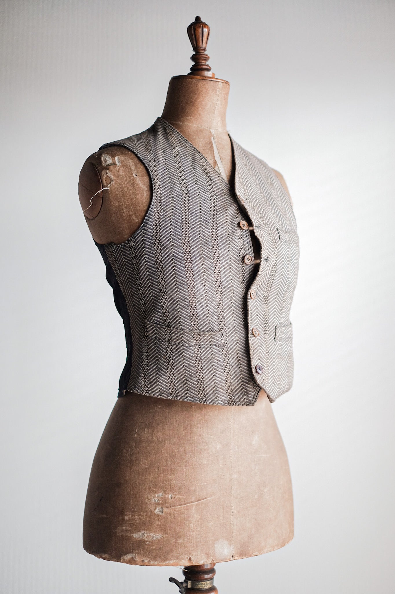 ［~30's］French Vintage HBT Wool Work Gilet