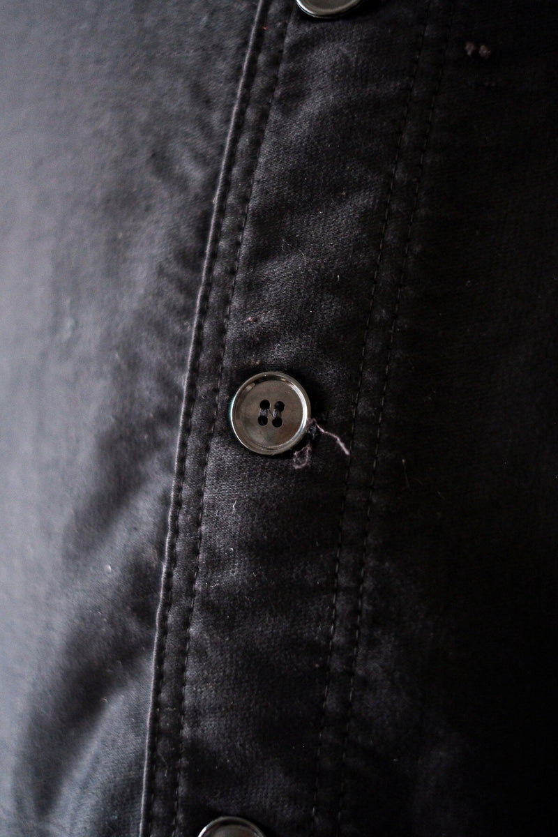 【~50's】French Vintage "Le Mont St. Michel" Black Moleskin Work Jacket