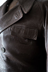 [~ 40's] เสื้อคลุมหนัง Horsehide วินเทจฝรั่งเศส