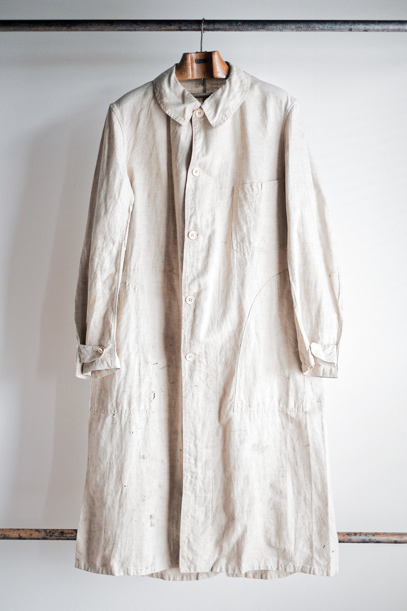 【~30's】French Vintage Linen Work Coat