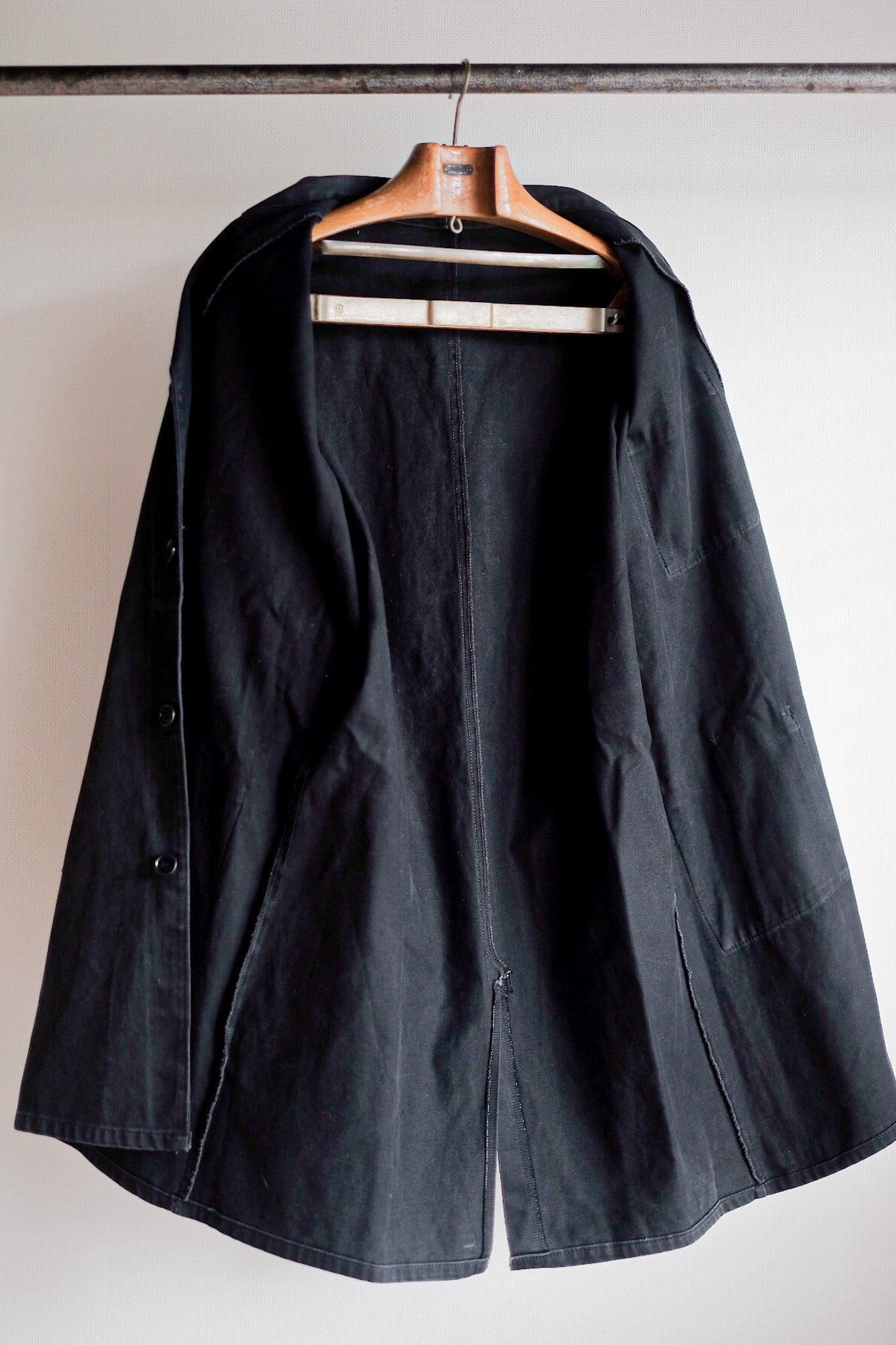 [~ 50's] French Vintage Black Moleskin Work Coat