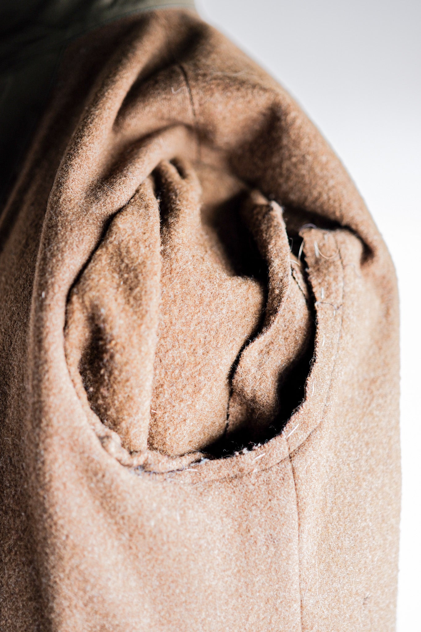 [~ 40 '] 프랑스 빈티지 숄 칼라 녹색 면화 면화 면화 캔버스 맥키 노트 코트