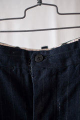 【~40's】French Vintage Navy Wool Striped Work Pant
