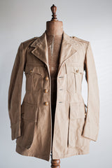 [~ 50's] ผ้าลินินผ้าลินินผ้าฝ้ายวินเทจฝรั่งเศส "Garally Lafayette" "Dead Stock"