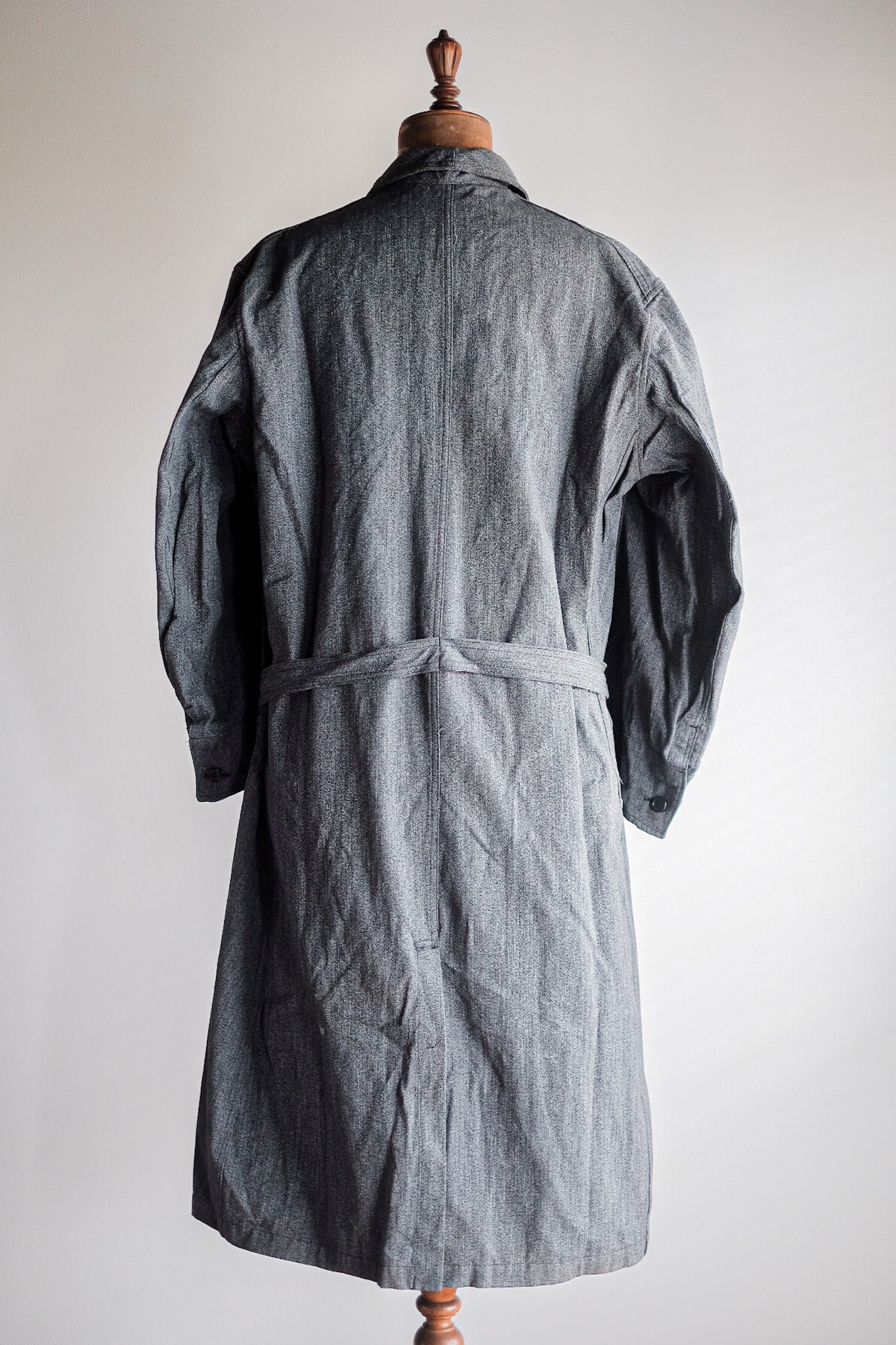 【~50's】French Vintage PTT Black Chambray Atelier Coat “Dead Stock”