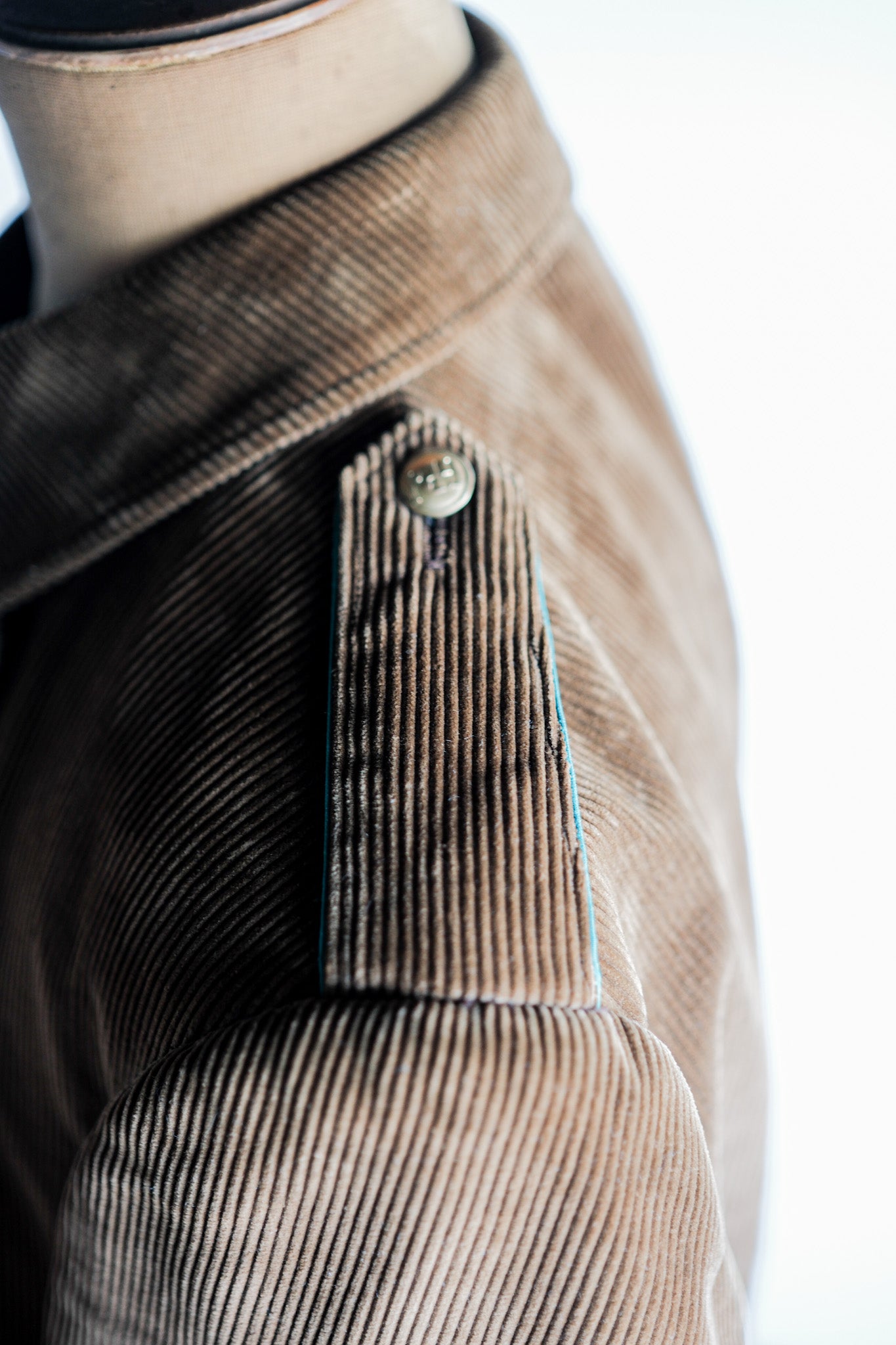 ［~30’s］Italian Army Double Breasted Brown Corduroy Jacket “Dead Stock”