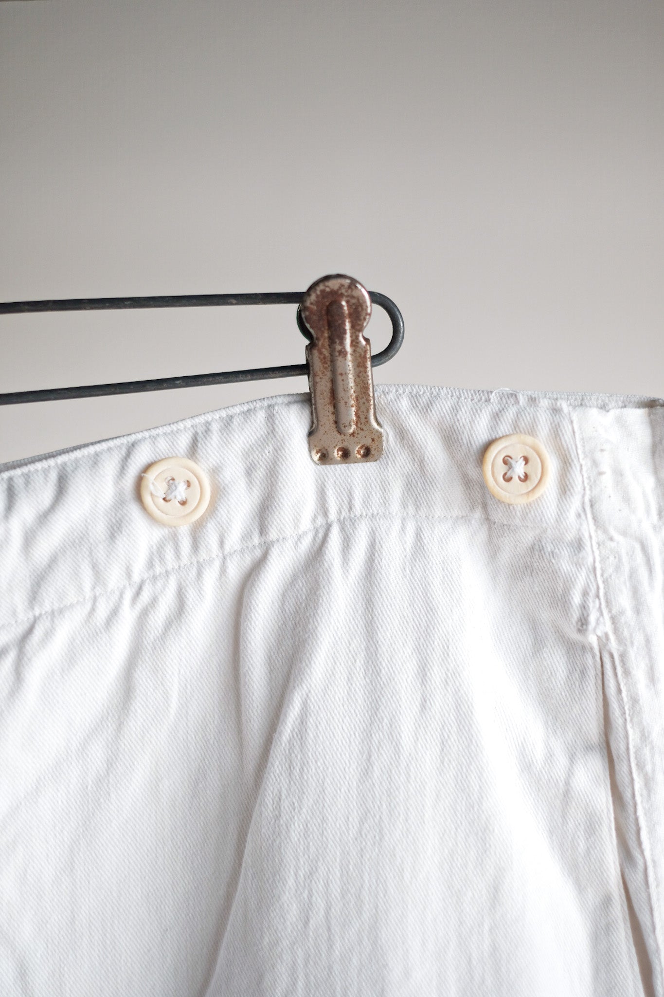 【~40's】German Vintage White Cotton Work Pants