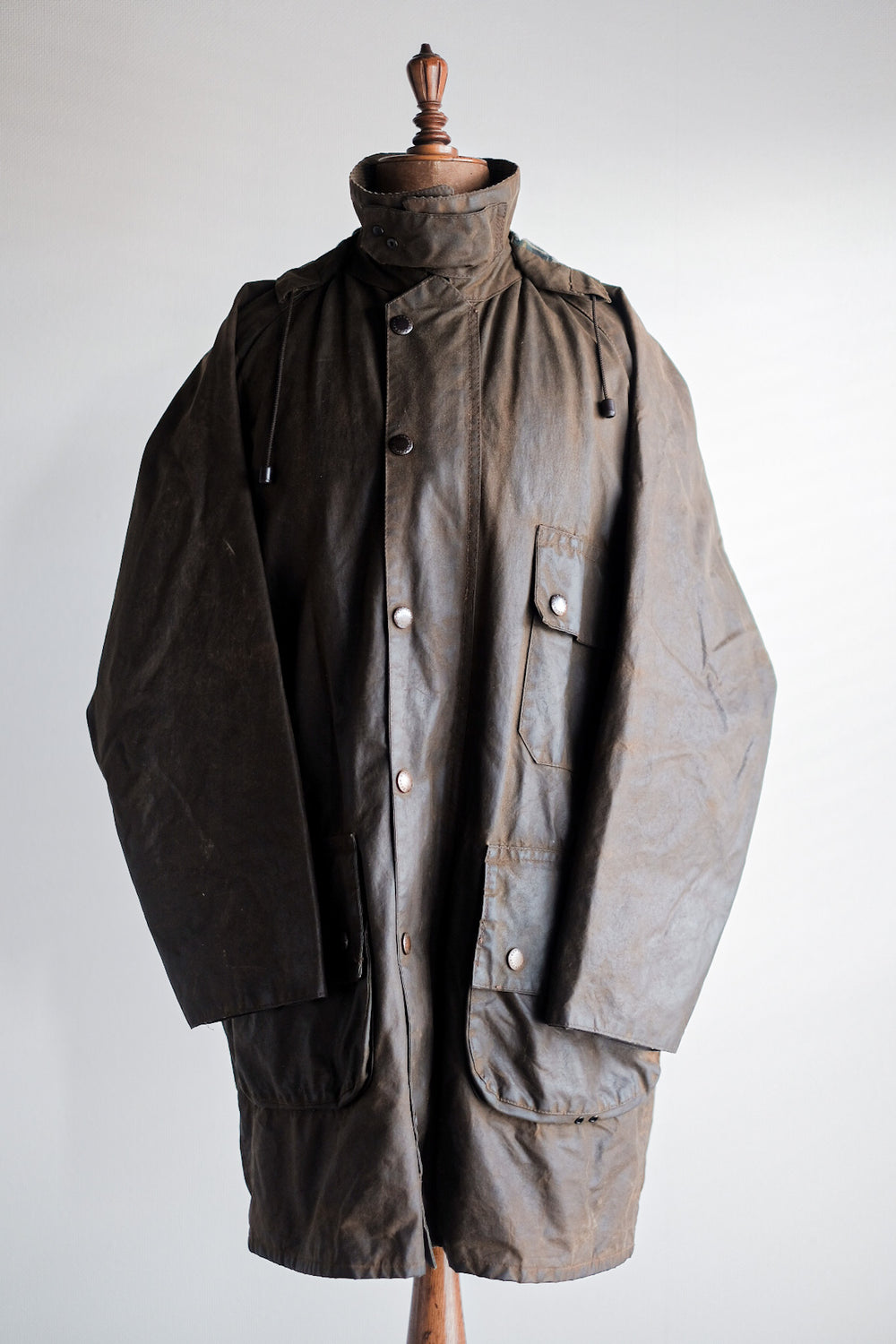 【~80's】Vintage Barbour "SOLWAY ZIPPER" With Hood 2 Crest Size.40