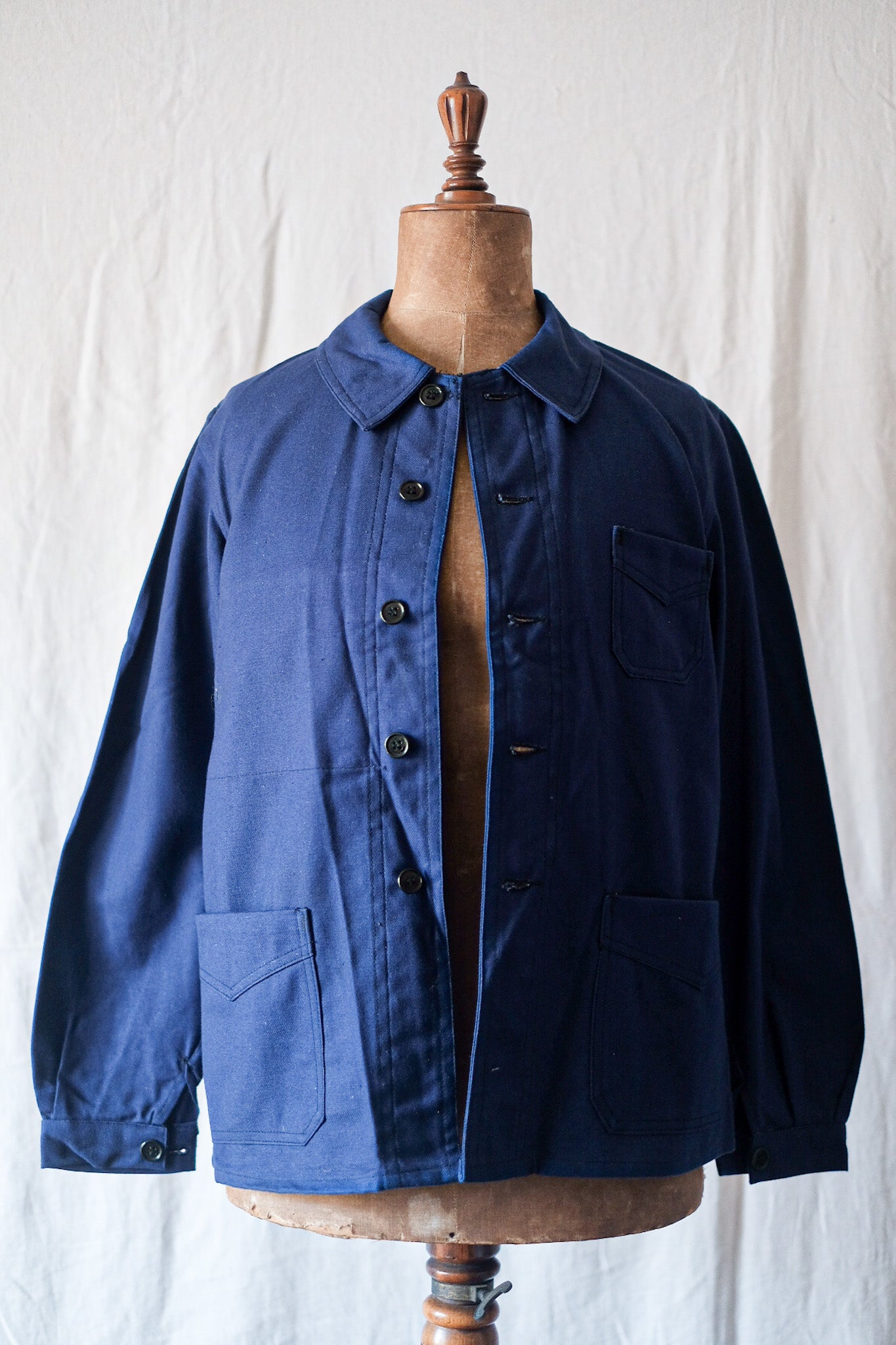 【~40's】French Vintage Blue Cotton Twill Work Jacket