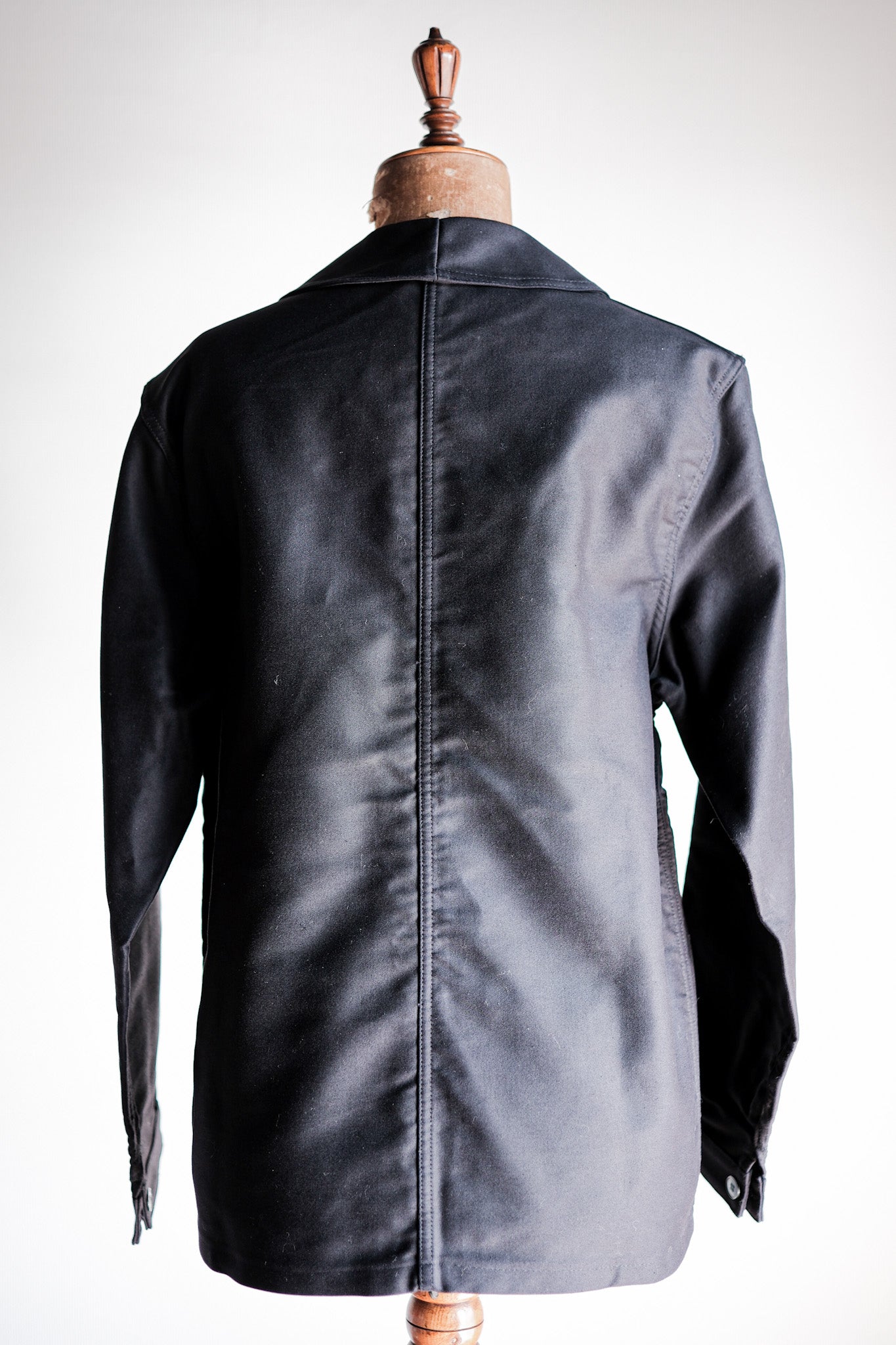 60's］French Vintage Black Moleskin Work Jacket Size.50 