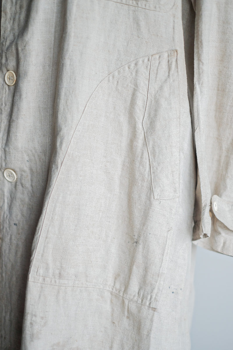 [~ 30's] เสื้อคลุมผ้าลินินวินเทจฝรั่งเศส