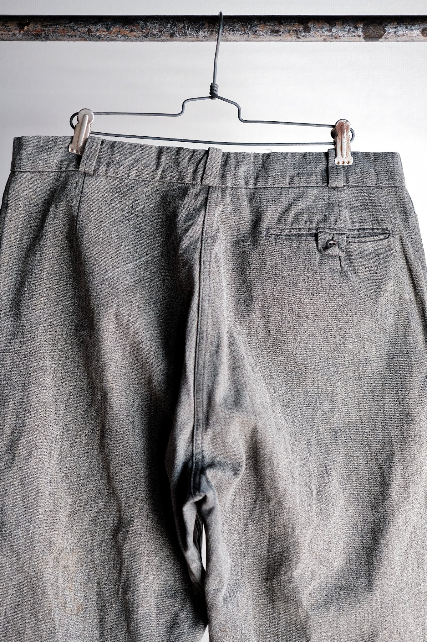 [~ 40's] French Vintage Black Chambray Work Pants