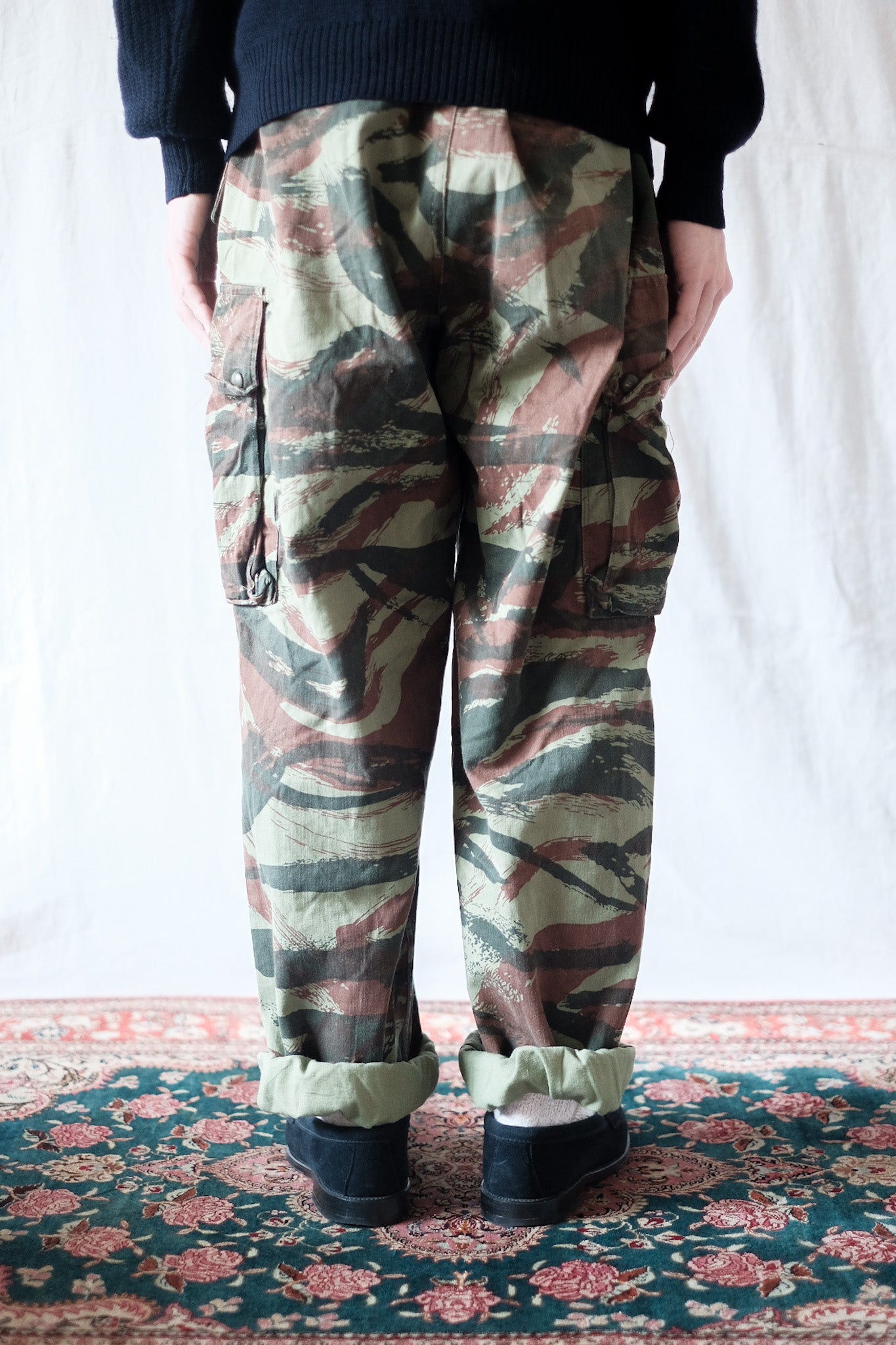 [〜60年代]法國陸軍蜥蜴迷彩傘兵褲子大小。33