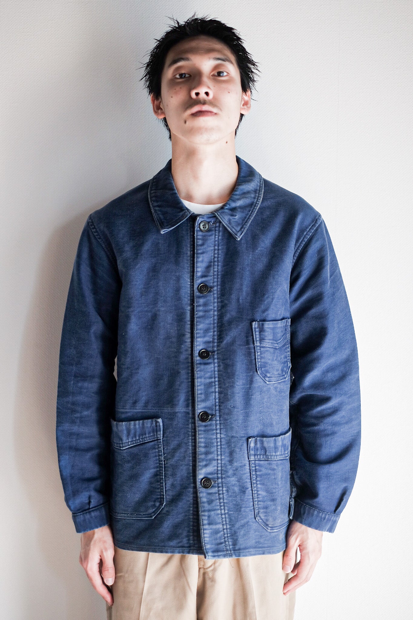 ［~40's］French Vintage Blue Moleskin Work Jacket