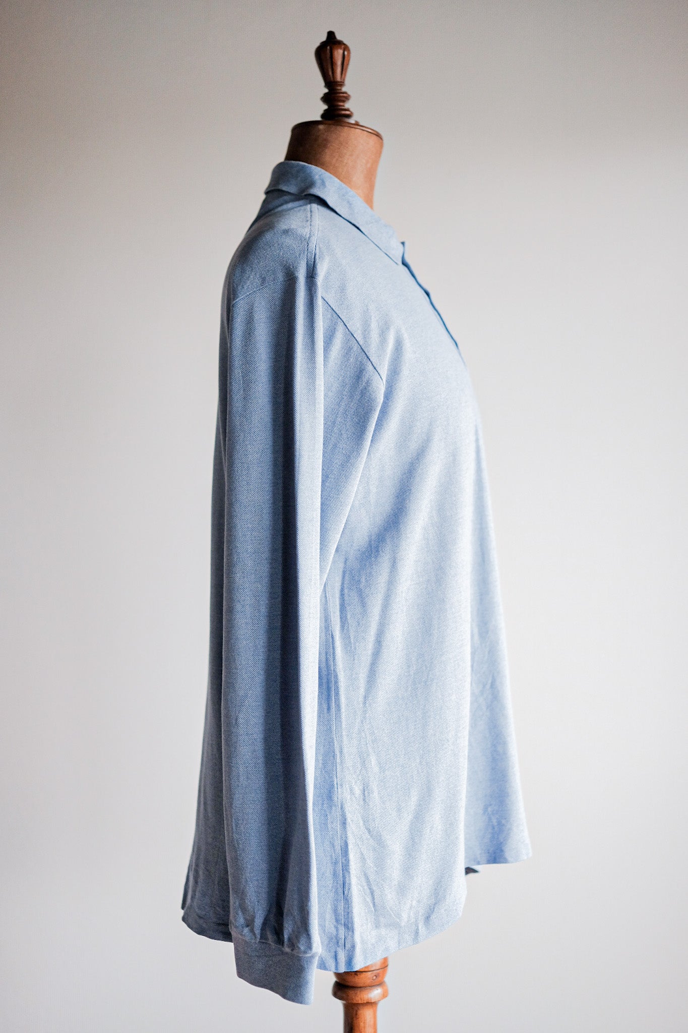 ［~80's］CHEMISE LACOSTE L/S Polo Shirt Size.5 "Marbling Light Blue"