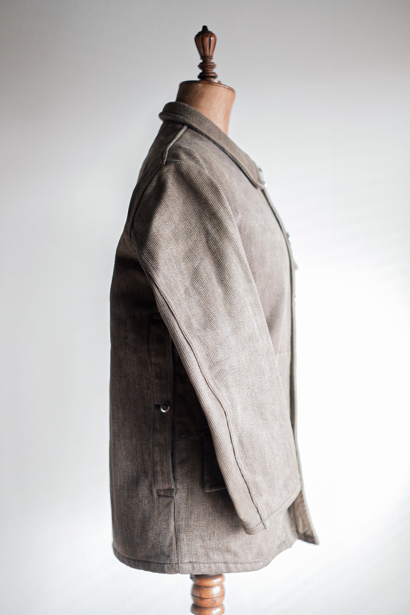 ［~60's］French Vintage Brown Salt & Pepper Cotton Pique Hunting Jacket