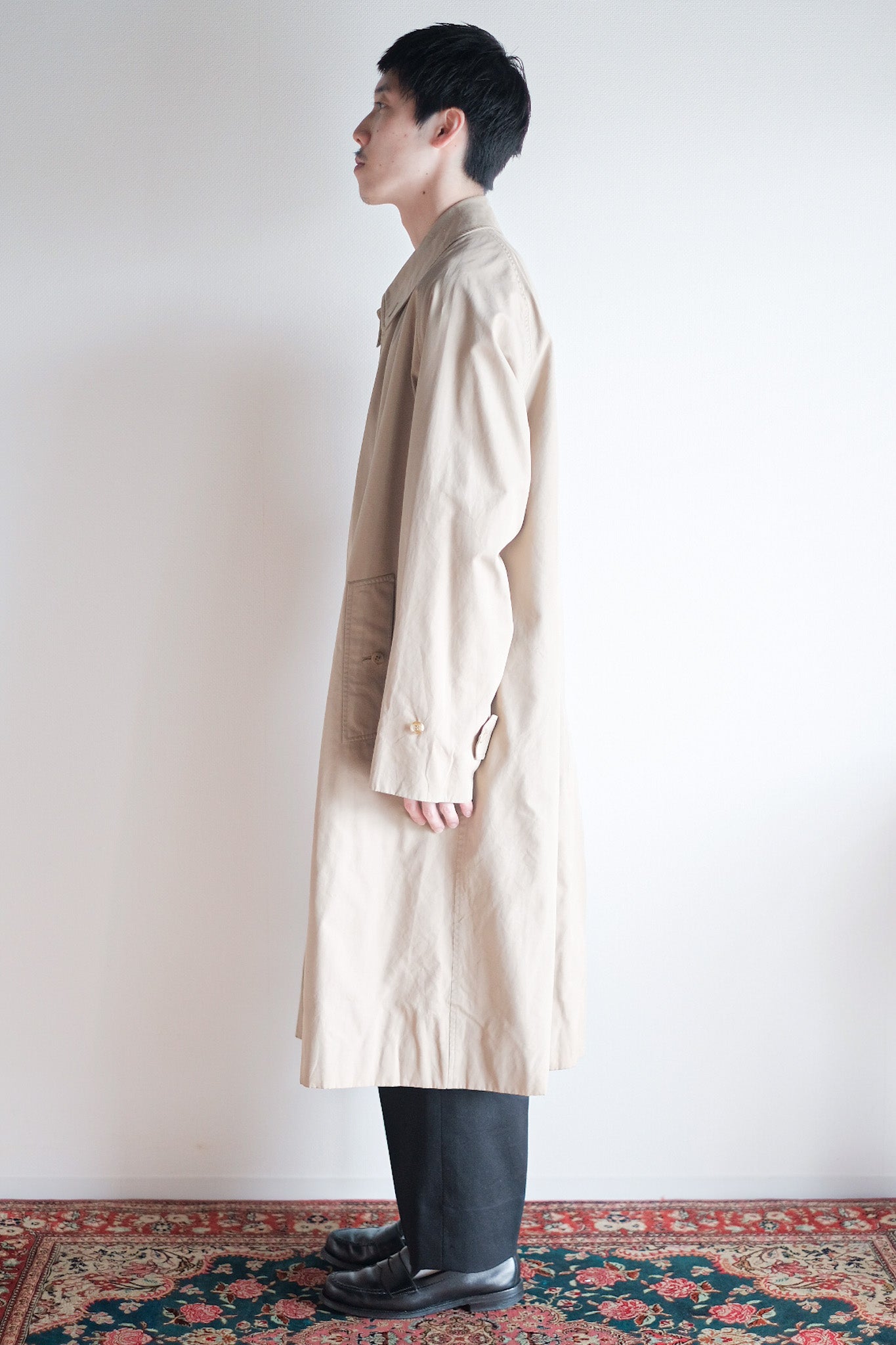 70's】Vintage Burberry Single Raglan Balmacaan Coat C100