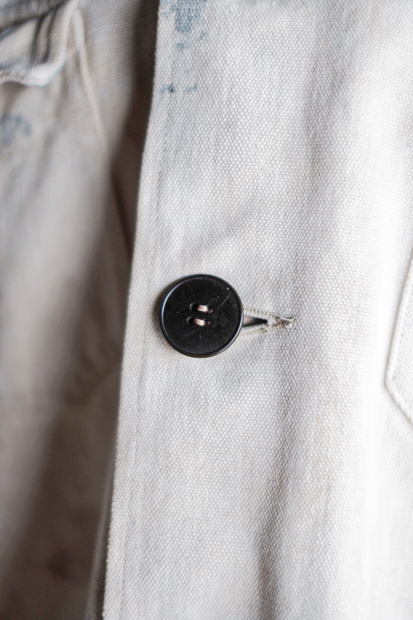 ［~50's］French Vintage White Cotton Canvas Work Jacket