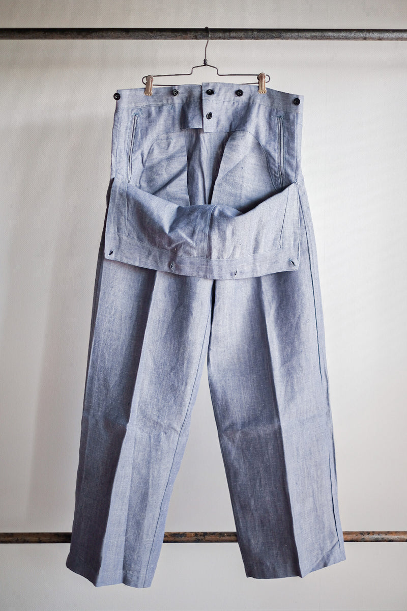 [~ 50's] กองทัพเรือฝรั่งเศส Ramie Linen Sailor Pant "Dead Stock"