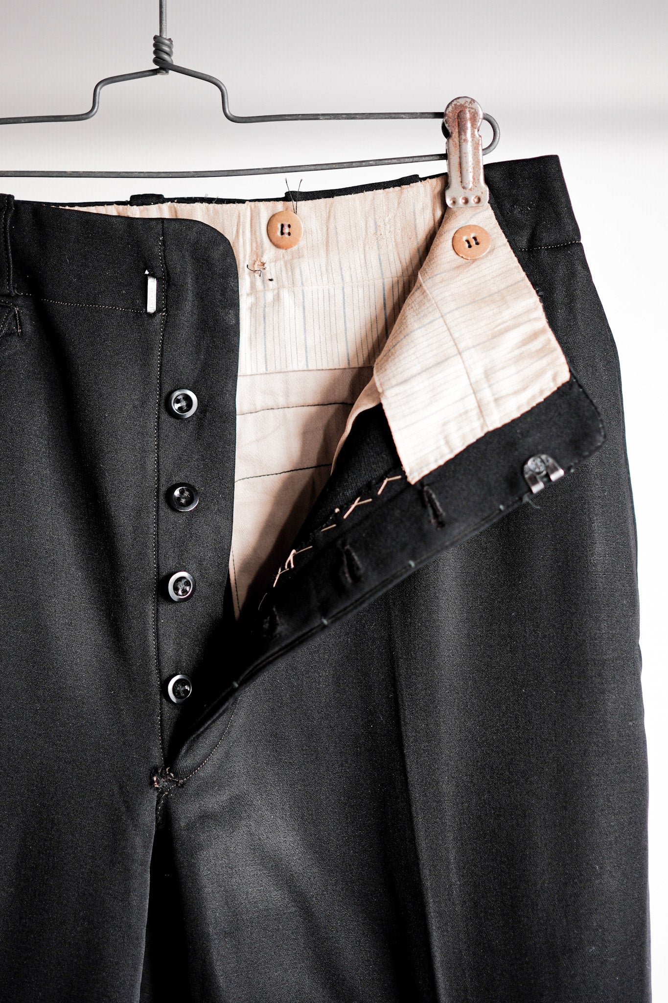 ［~40's］French Vintage Black Wool Trousers
