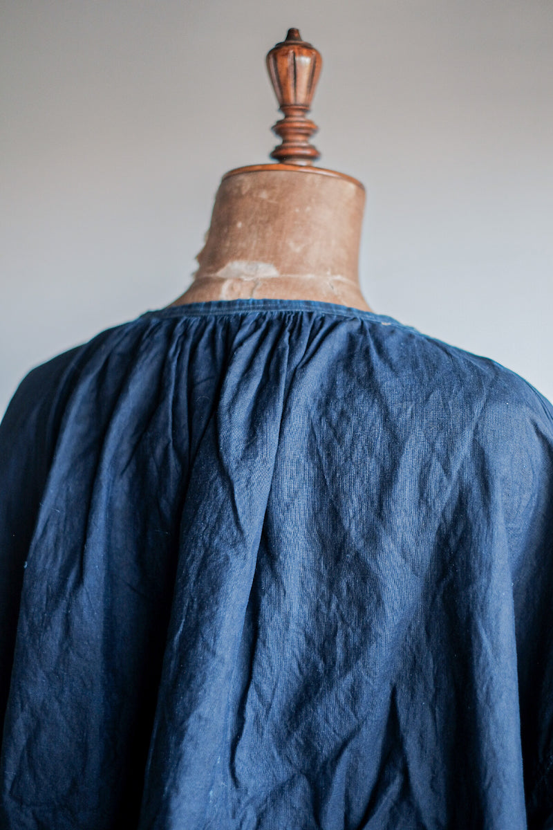 Early 20th C】French Antique Indigo Linen Smock 