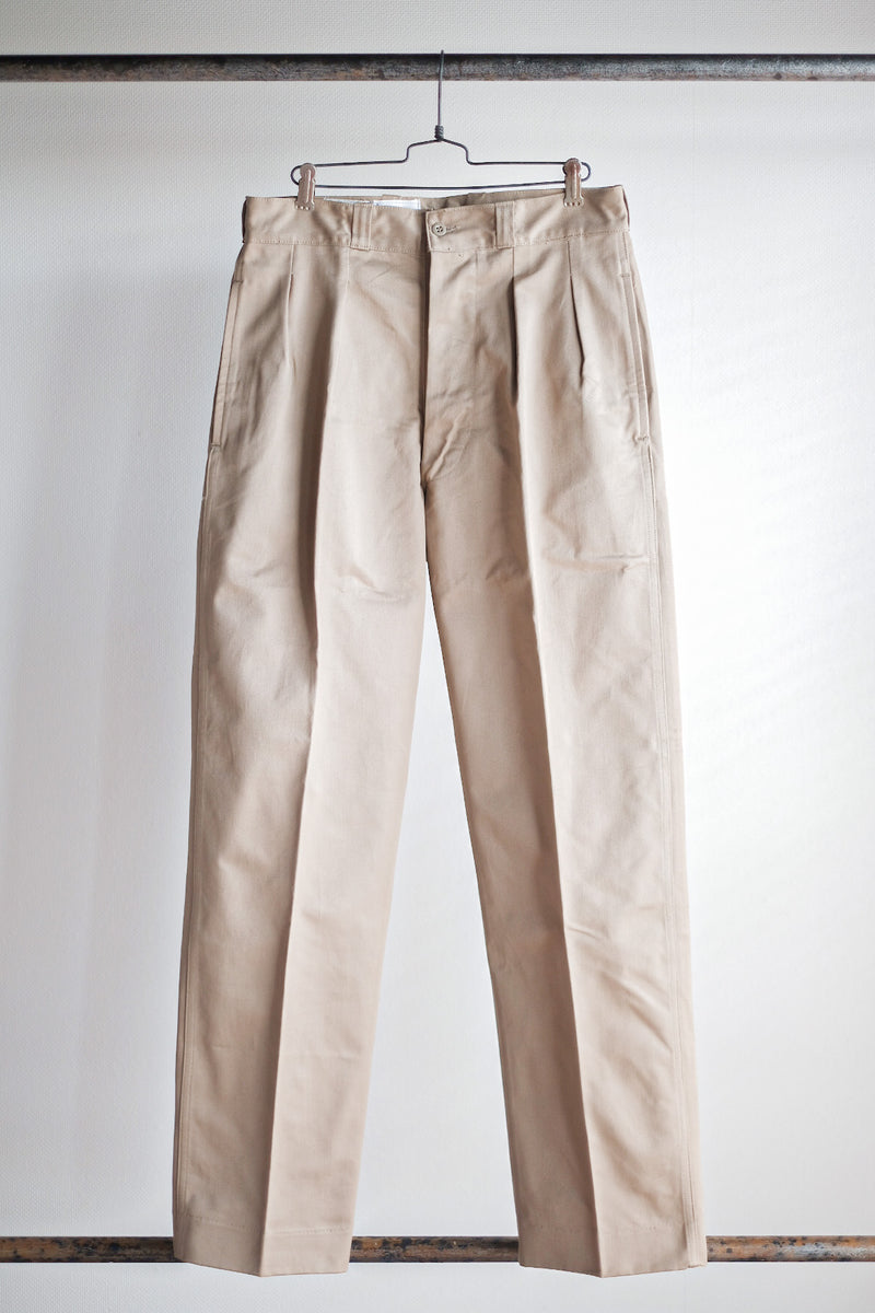 [~ 60's] กองทัพฝรั่งเศส M52 เสื้อกางเกงขนาดของ Chino ขนาด 80m "Dead Stock"