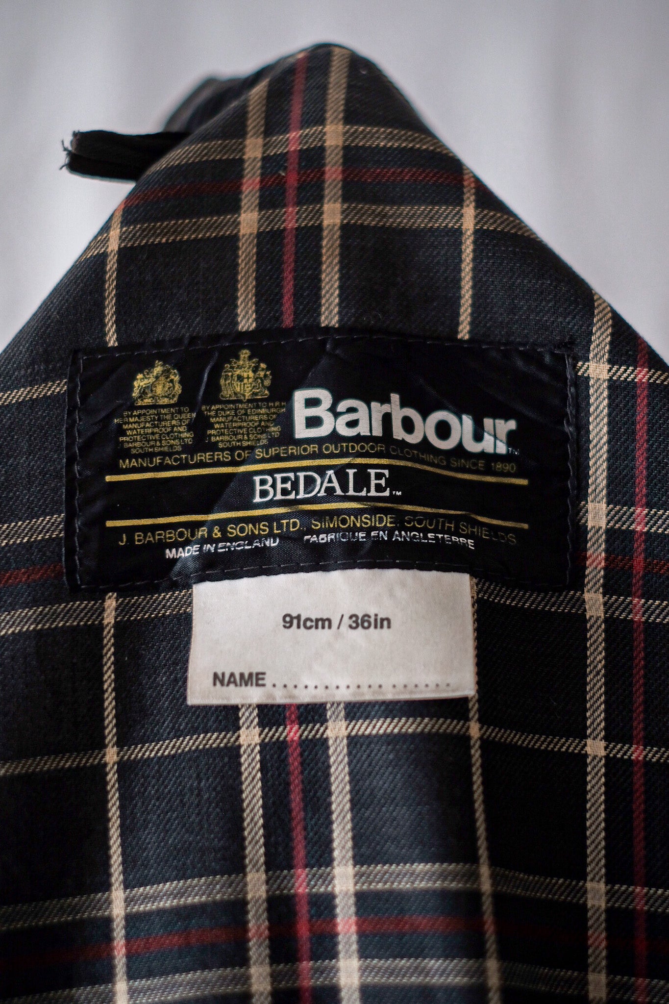 【~80's】Vintage Barbour "BEDALE" 2 Crest Size.36