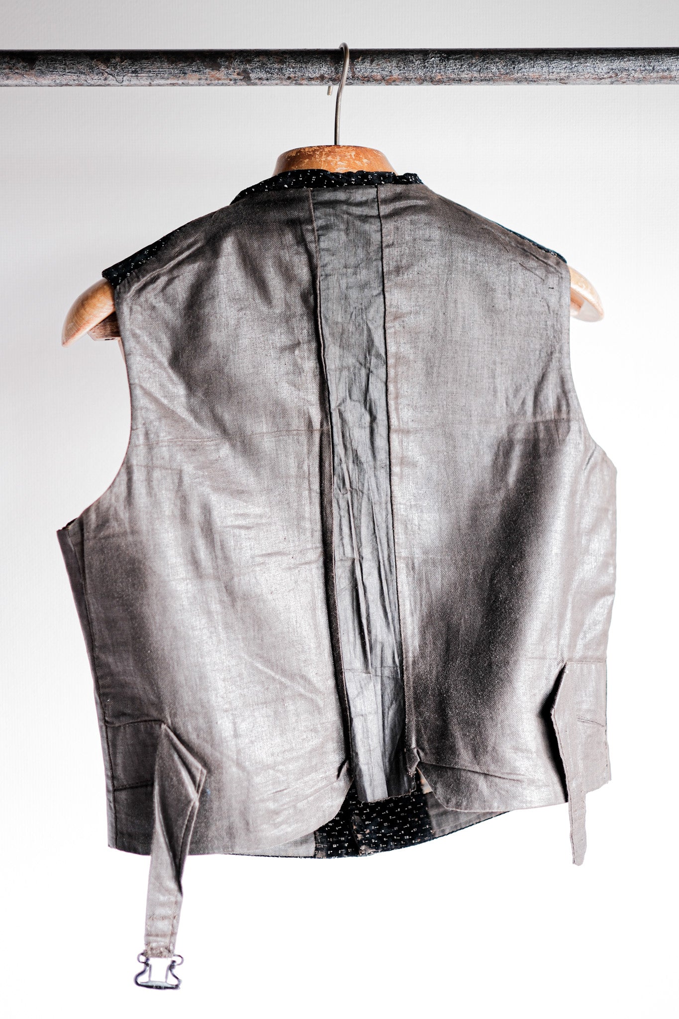 ［Late 19th C］French Antique Black Velvet Gilet