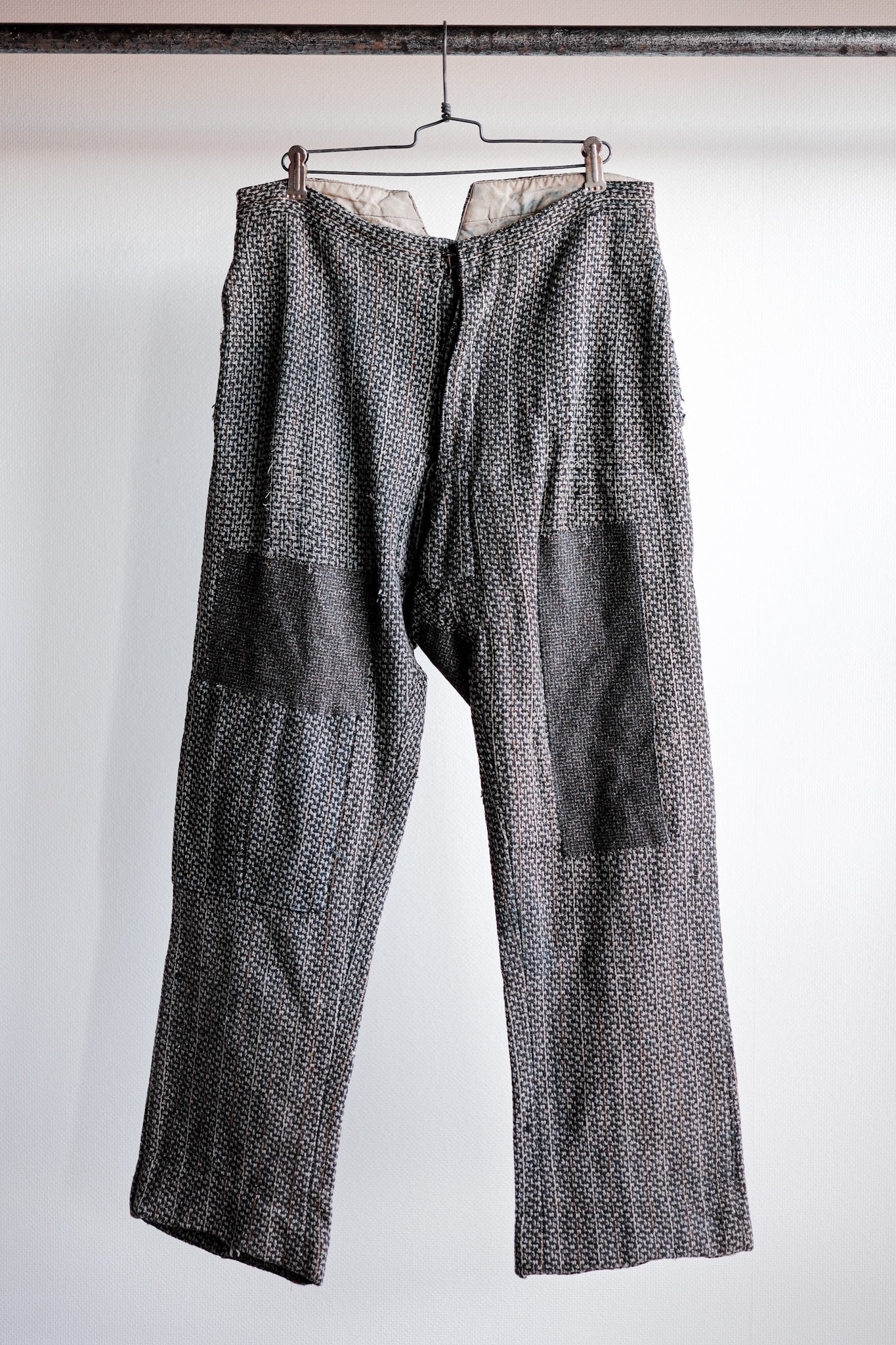 【~20's】French Vintage Homemade Wool Work Pants "Patchwork"
