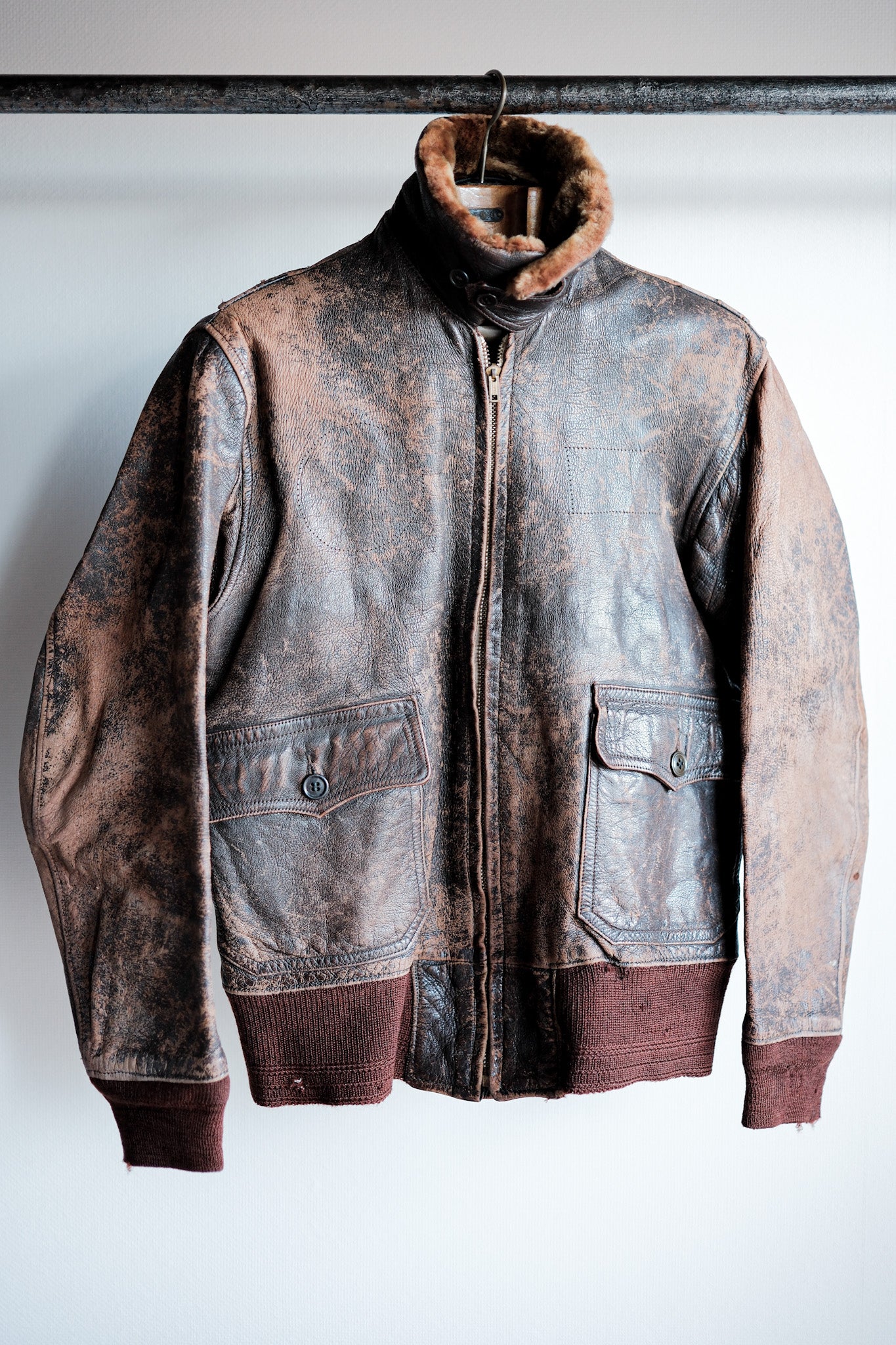 40's】U.S.NAVY M-422A Leather Flight Jacket