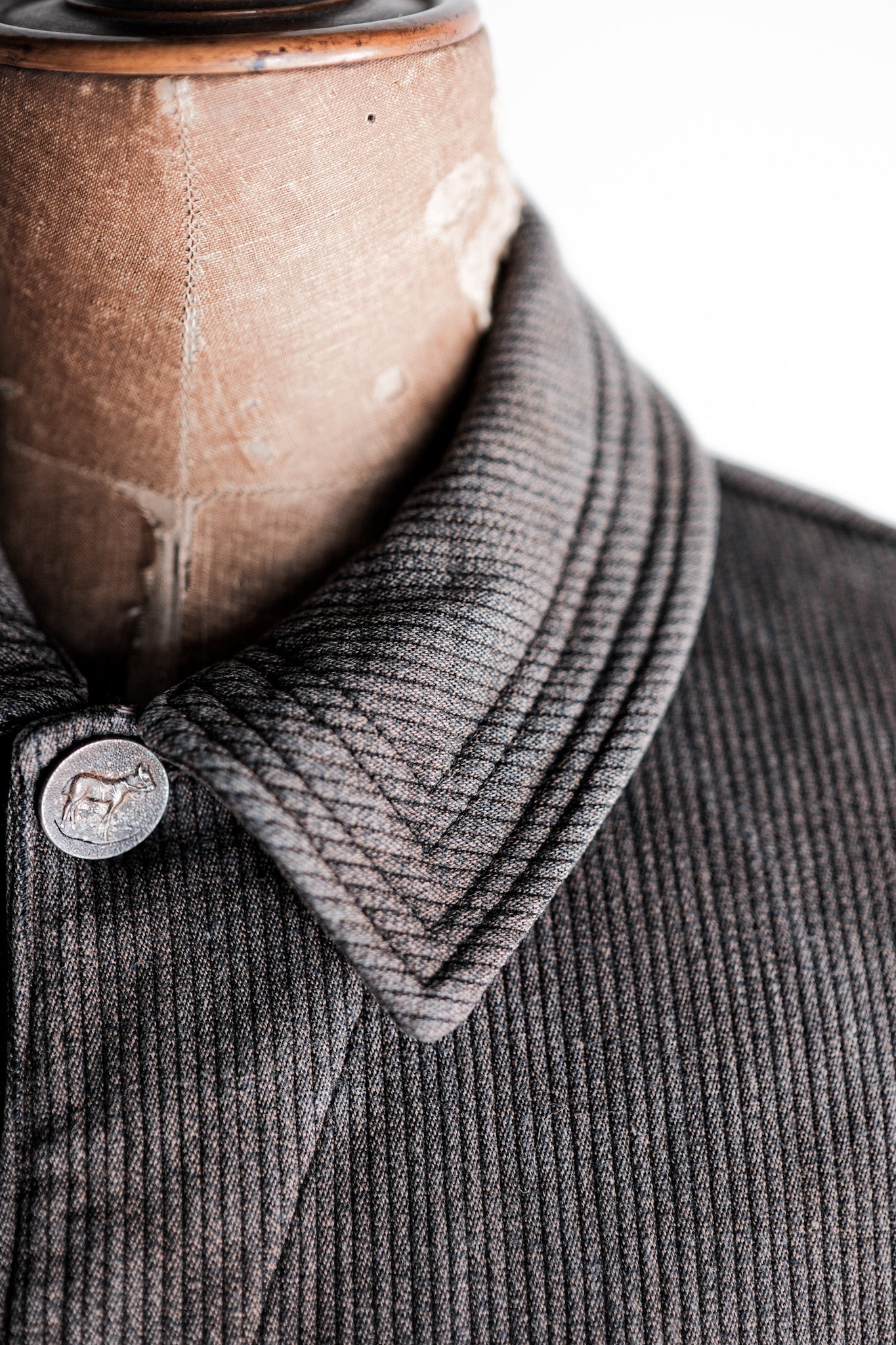 ［~40's］French Vintage Brown Salt & Pepper Cotton Pique Hunting Jacket