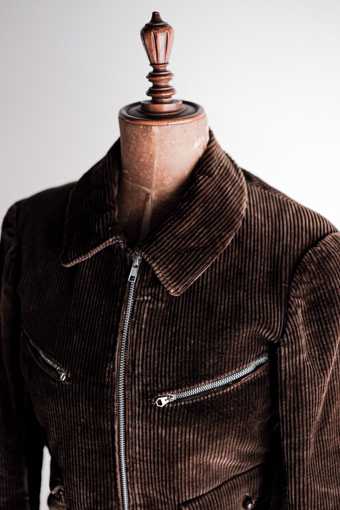 【~30's】French Vintage Brown Heavy Corduroy Hartmann Style Jacket
