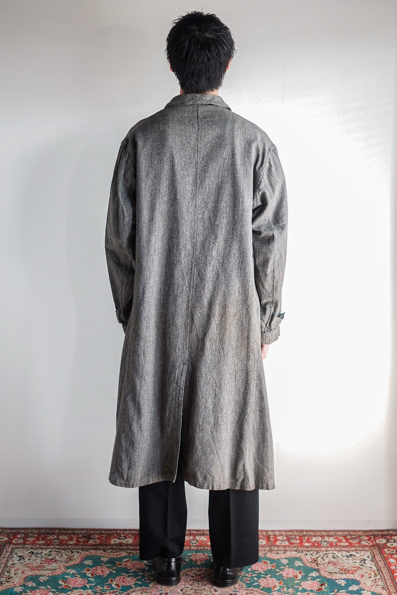【~40's】French Vintage Black Chambray Atelier Coat