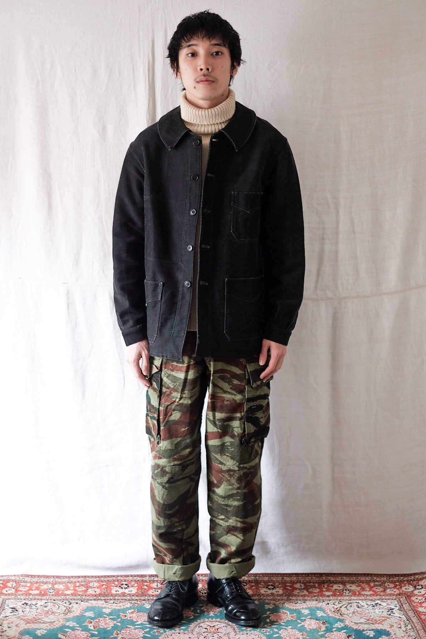 60's】French Army M47 Lizard Camo Field Trousers Size.84