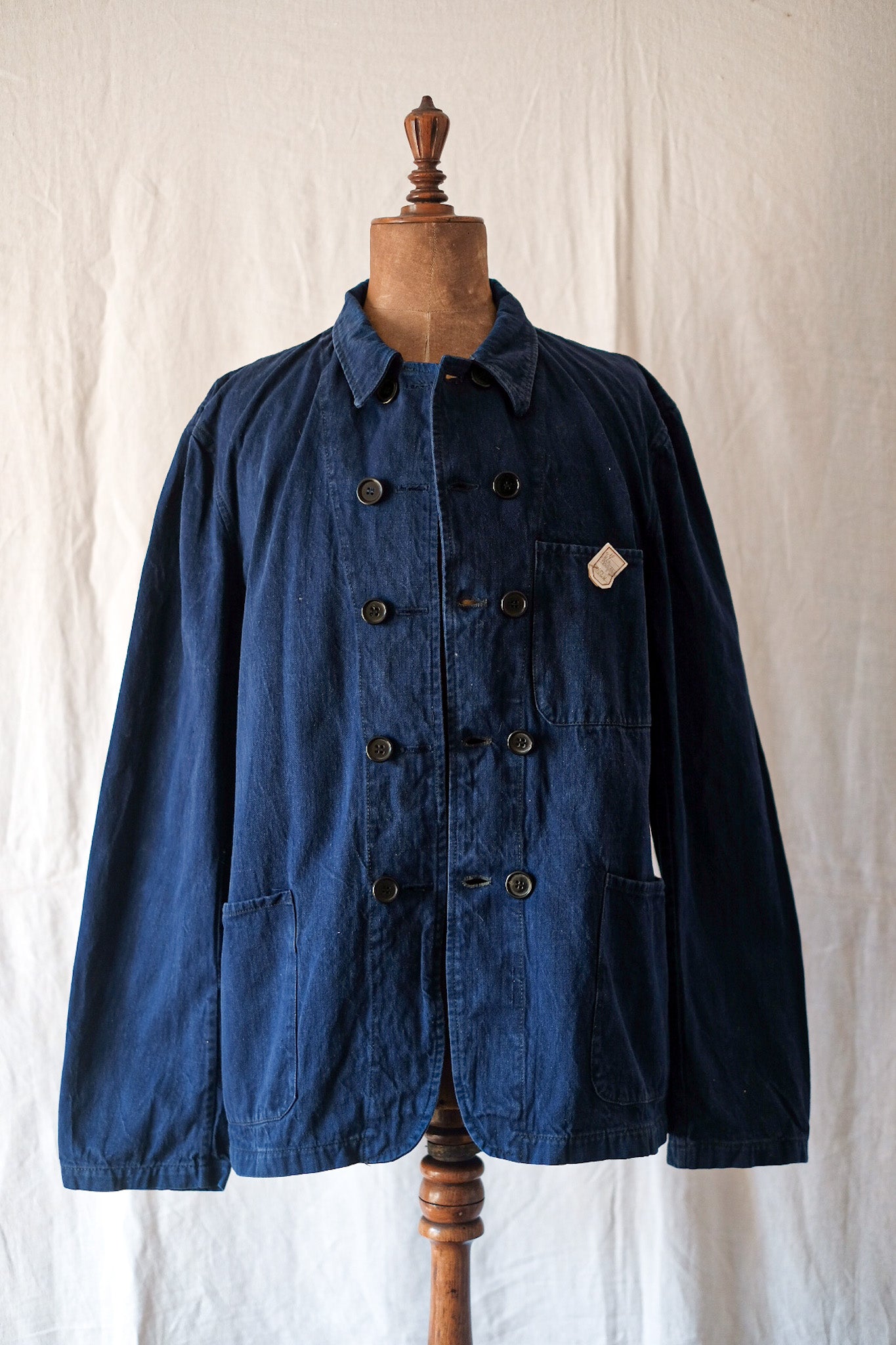 【~50's】French Vintage Double Breasted Cotton Twill Work Jacket