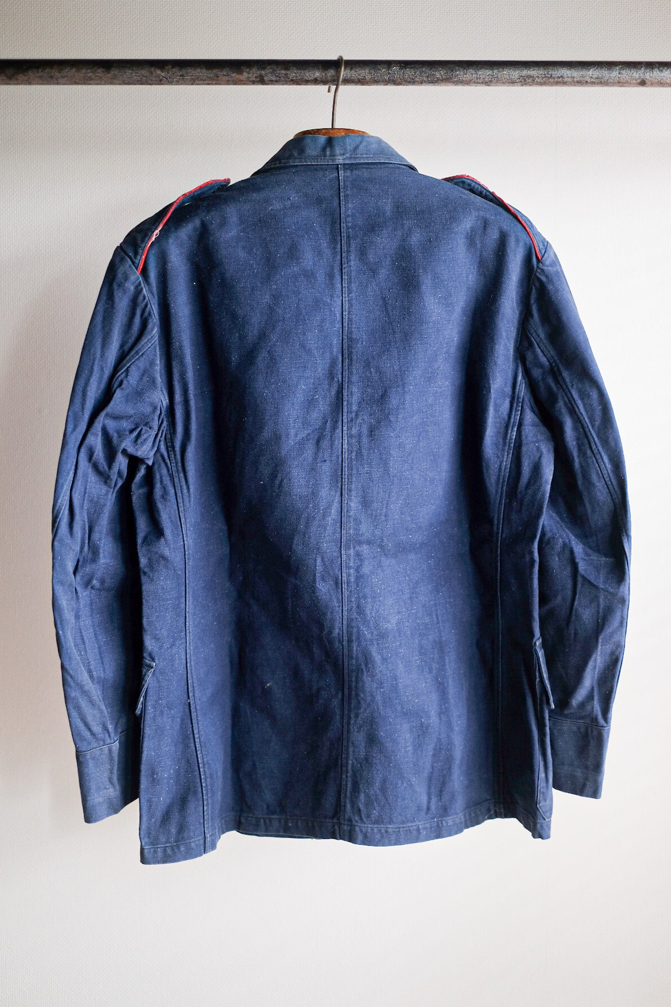 40's] French Vintage Indigo Metis Fireman Lapel Jacket