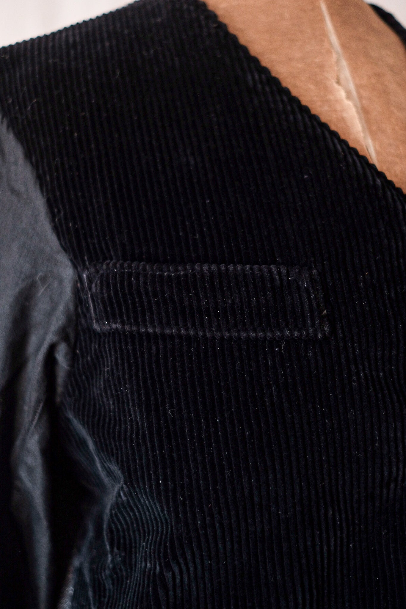 [~ 50's] แจ็คเก็ตผ้าลูกฟูกสีดำวินเทจสีดำวินเทจ